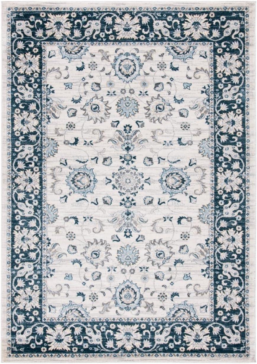 Isabella ISA940 Power Loomed Area Rug - Cream/Navy - 4'x6' - Safavieh