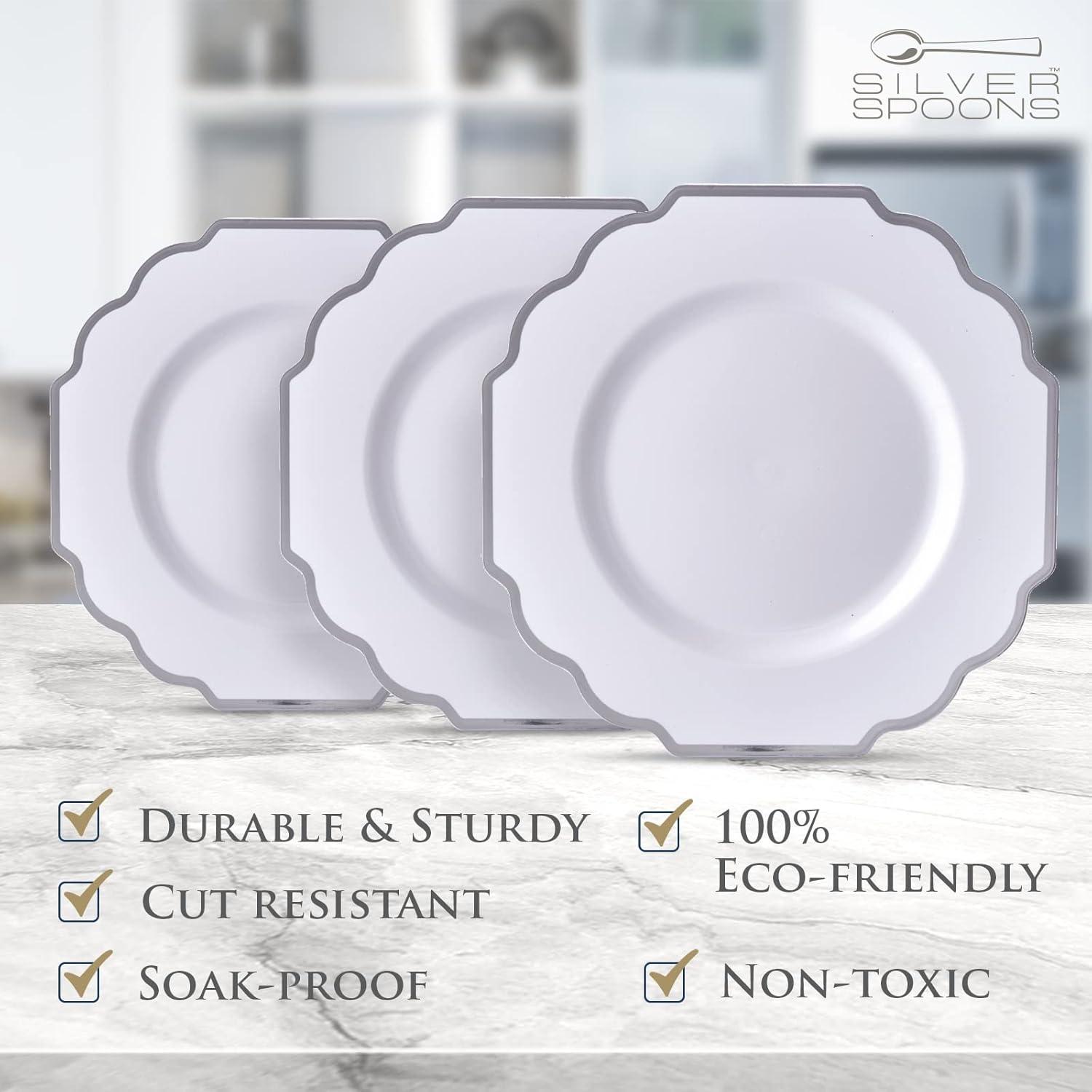 Silver Spoons Baroque Disposable Dinner Plate (Set of 10)