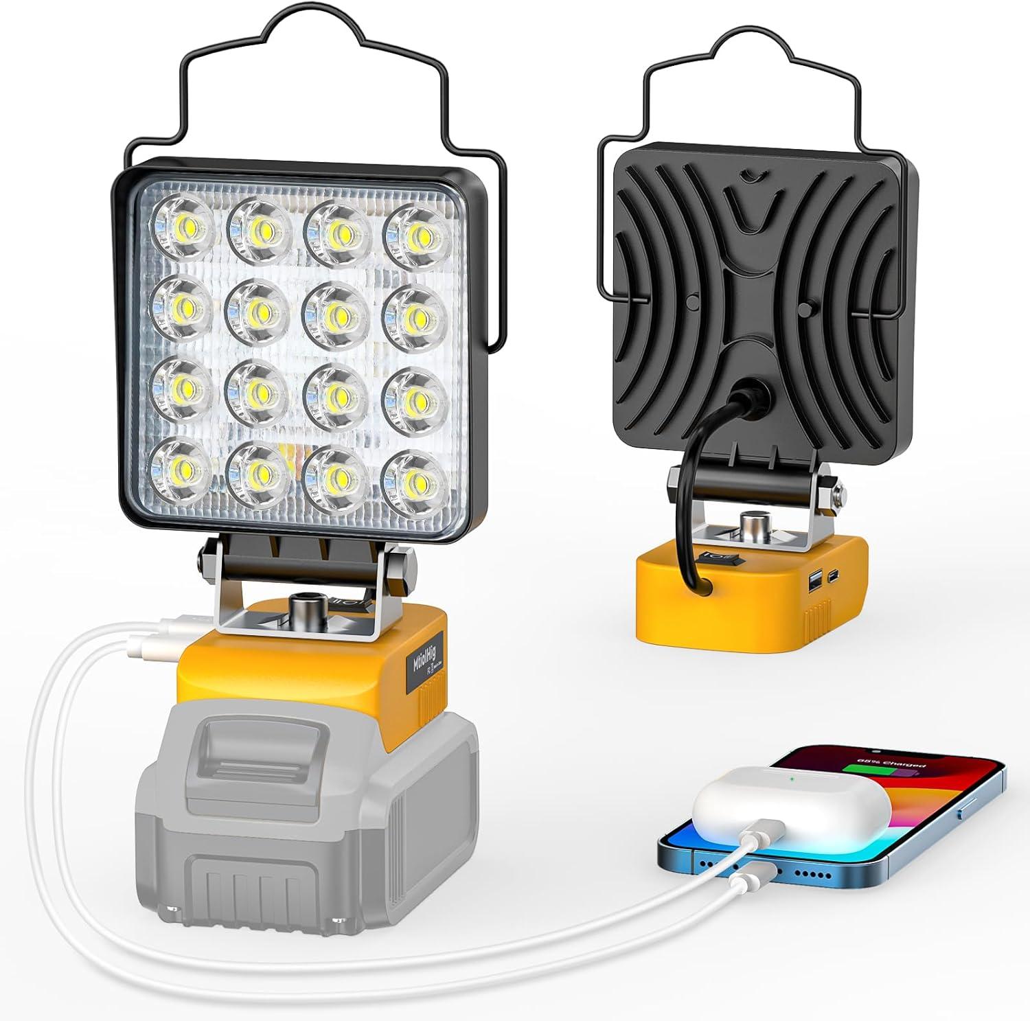 AnTom LED Work Light , 48W 4800LM LED Flood Light for Outdoor and Job Site Lighting- Dimmable Design