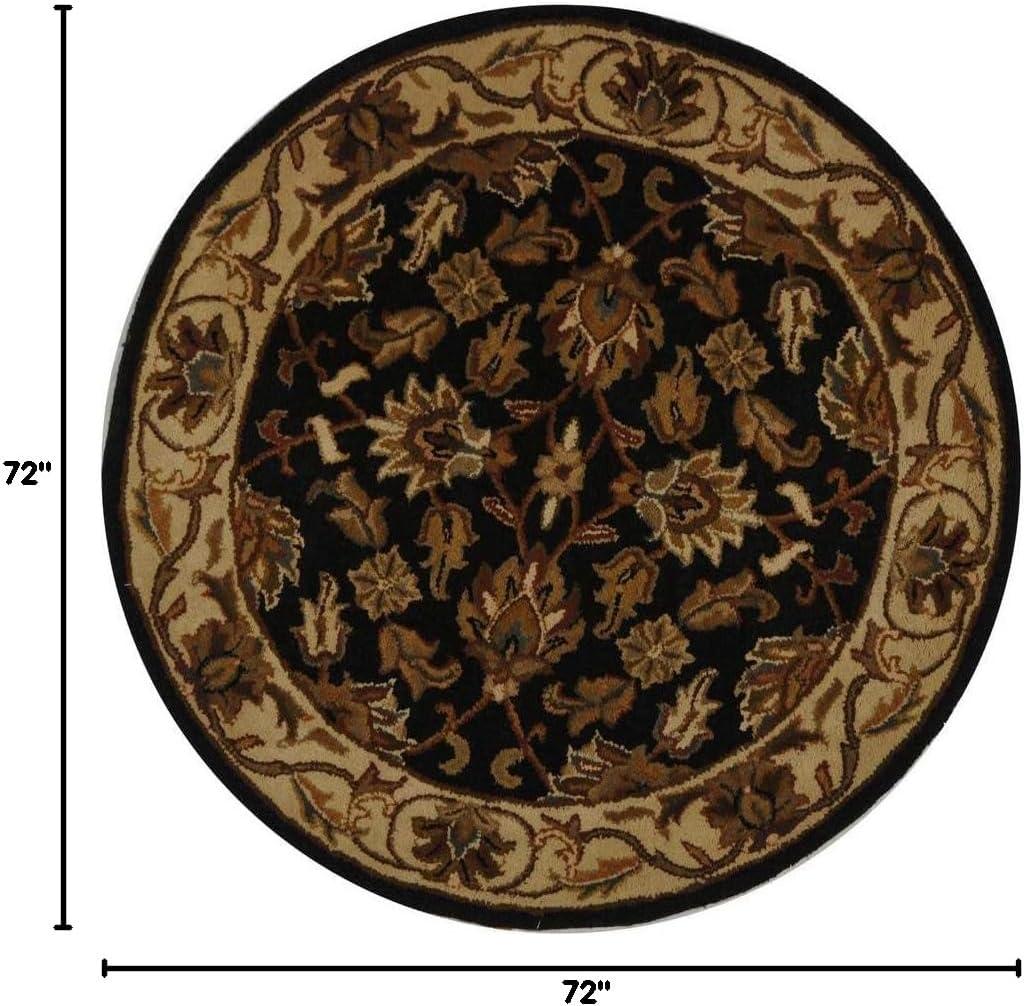 Heritage HG628 Hand Tufted Area Rug - Black/Beige - 6' Round - Safavieh.