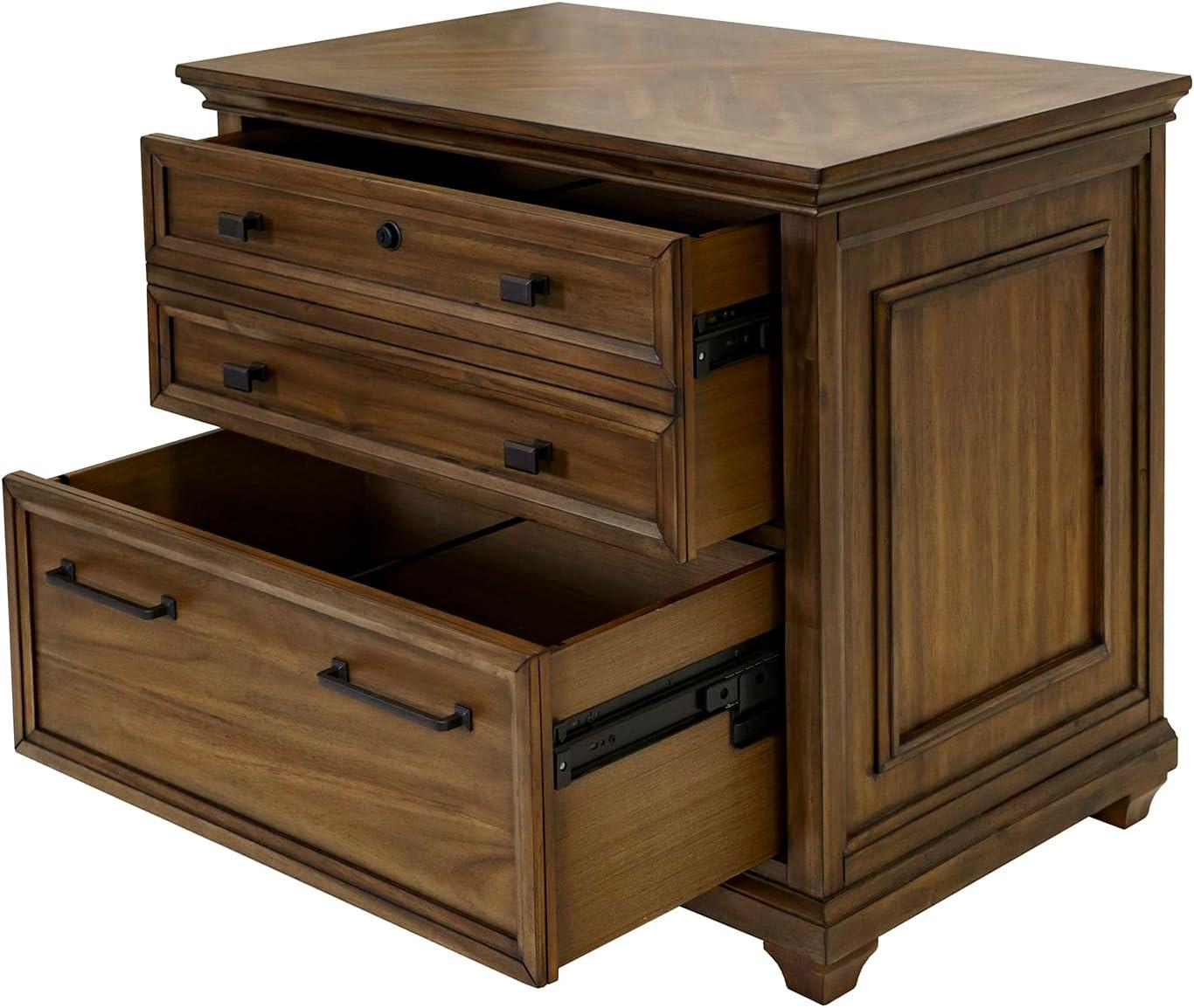 Porter Traditional Wood Lateral File Brown - Martin Furniture: 2-Drawer, No Assembly, 34"W x 22"D x 30"H