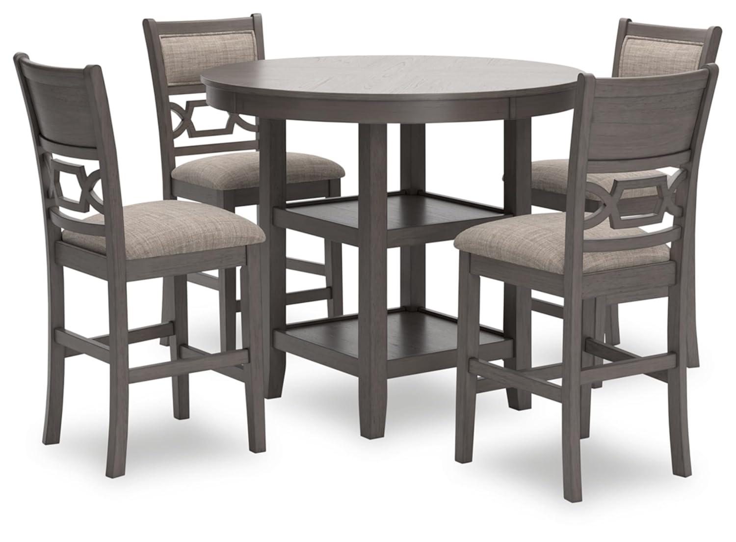 Ashley Furniture Wrenning Gray Counter Height Dining Table Set - Set of 5