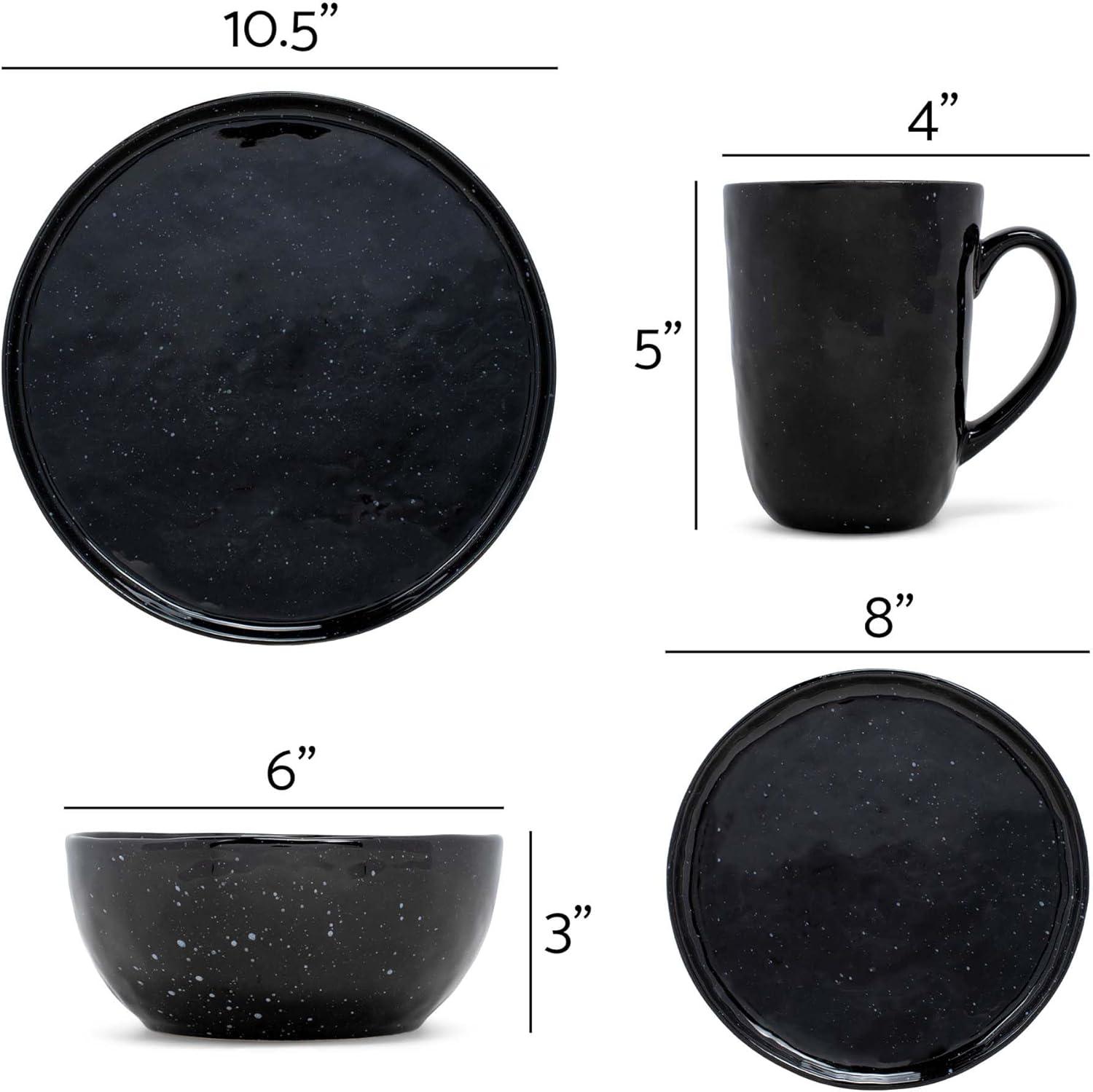 Stone Lain Jade 16-Piece Stoneware Dinnerware Set, Service for 4, White