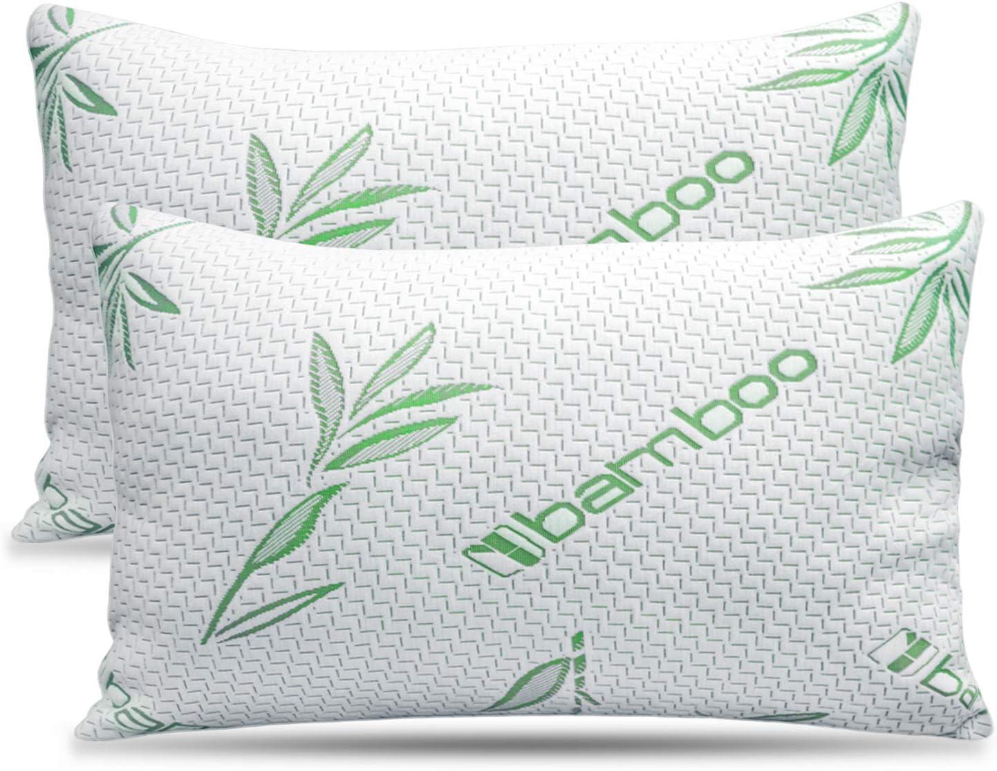 Bianco Rayon from Bamboo Cooling Memory Foam Plush Support Bed Pillow (Set of 2)