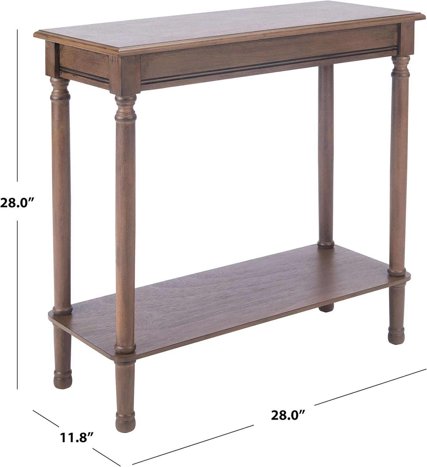 SAFAVIEH Tin.sley Amish Rectangular Console Table, Greige (28 in. W x 11.8 in. D x 28 in. H)