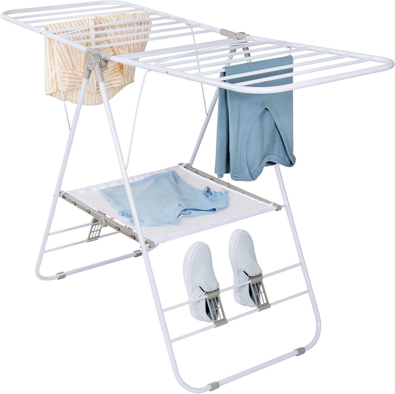 White Metal Heavy Duty Gullwing Drying Rack