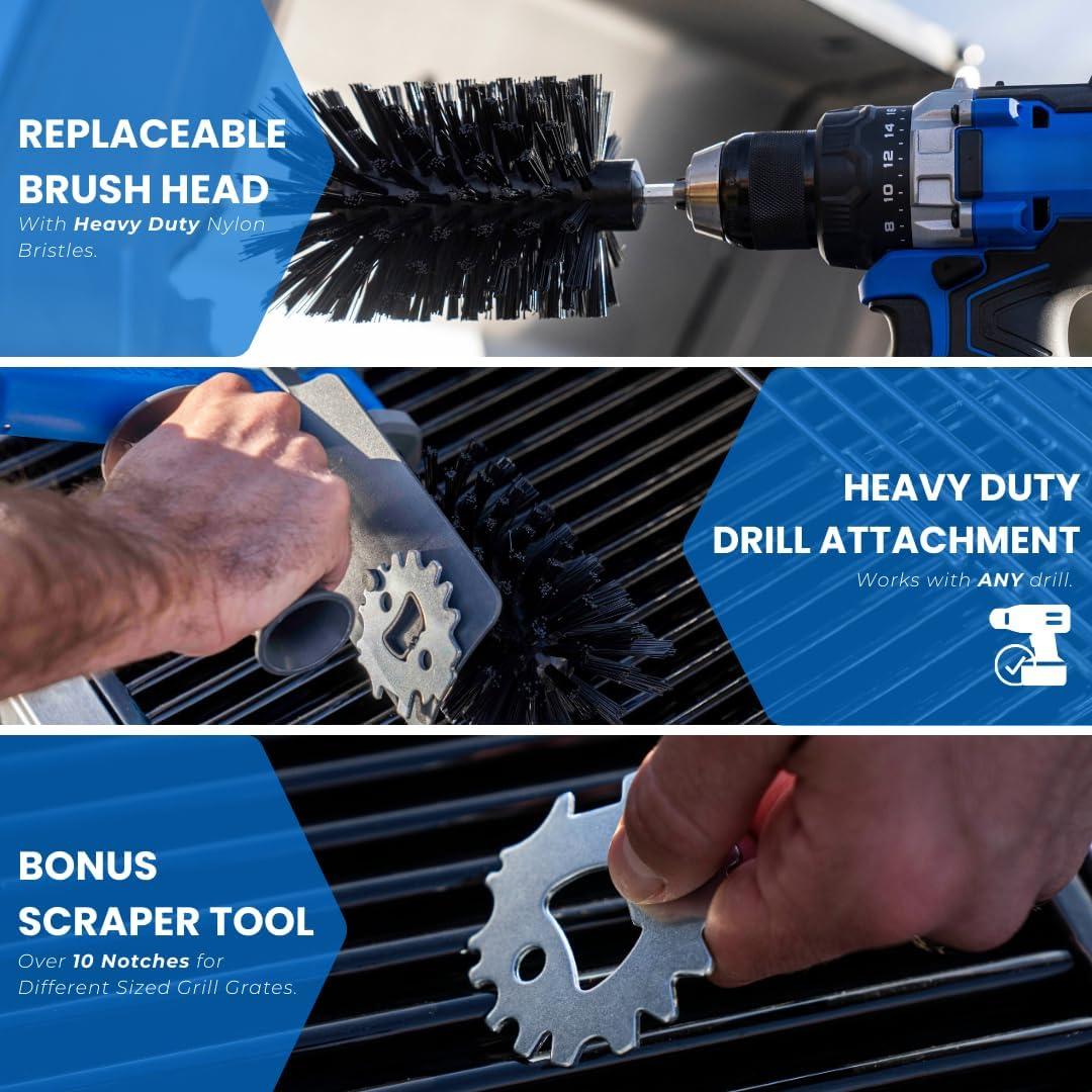 RotoScrub Grill Brush Cleaning Kit Attachment