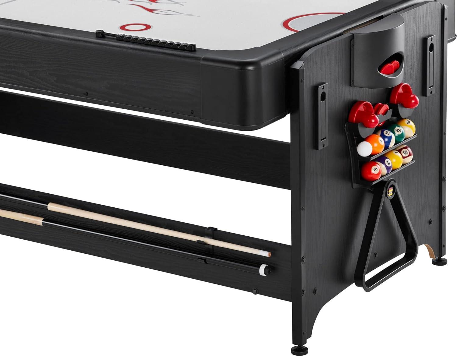 Gray 7-Foot 3-in-1 Multi-Game Table with Rotation