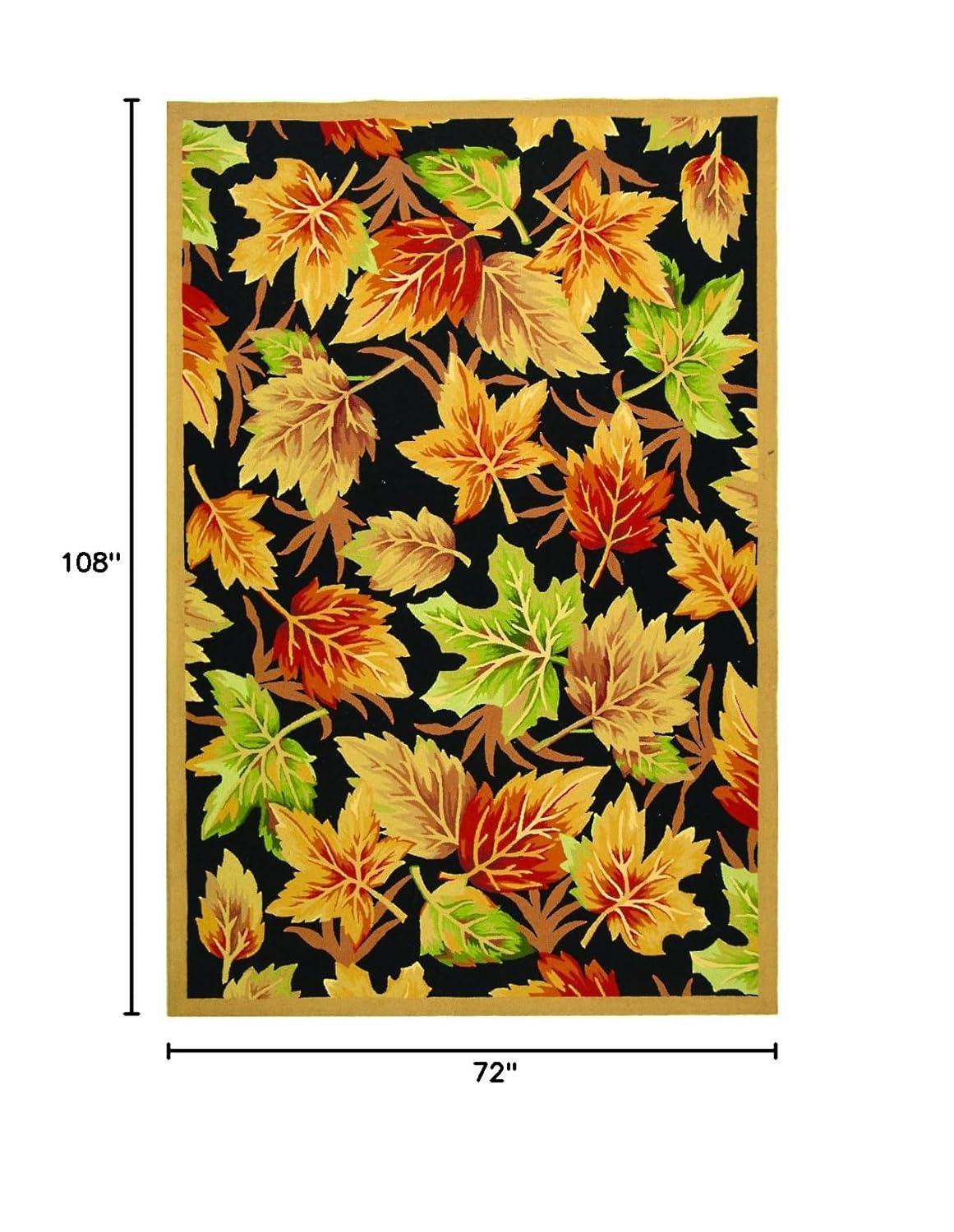 SAFAVIEH Chelsea Enric Floral Wool Area Rug, Black, 6' x 9'