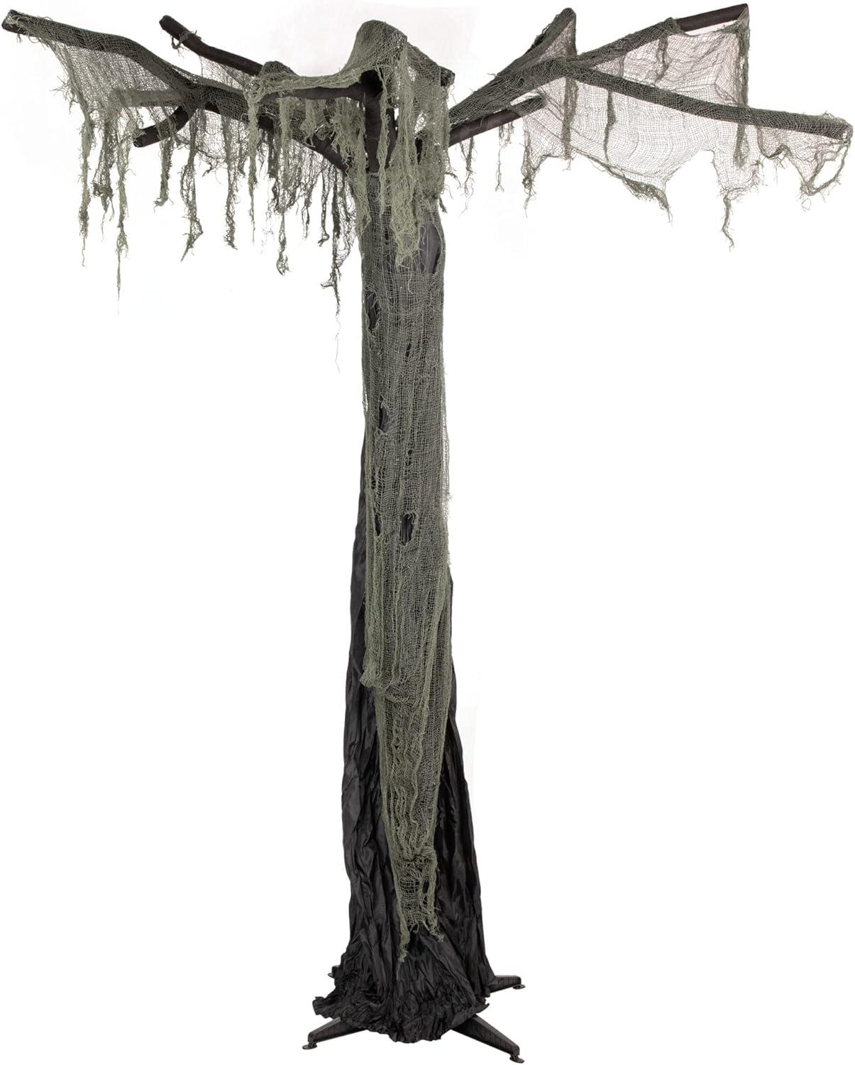 Northlight Seasonal 7.5' Black and Gray Spooky Standing Ghost Tree Halloween Decoration