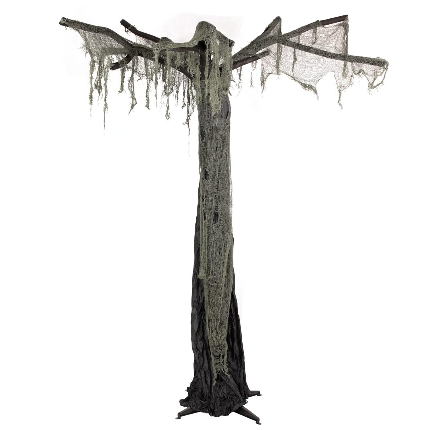 Northlight Seasonal 7.5' Black and Gray Spooky Standing Ghost Tree Halloween Decoration