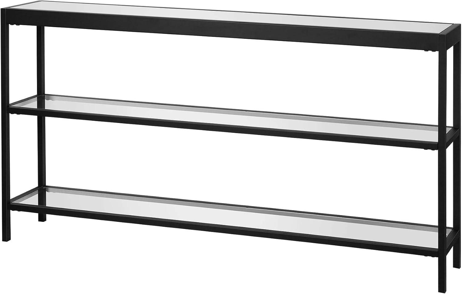 Evelyn&Zoe Alexis 55" Wide Rectangular Console Table, Blackened Bronze