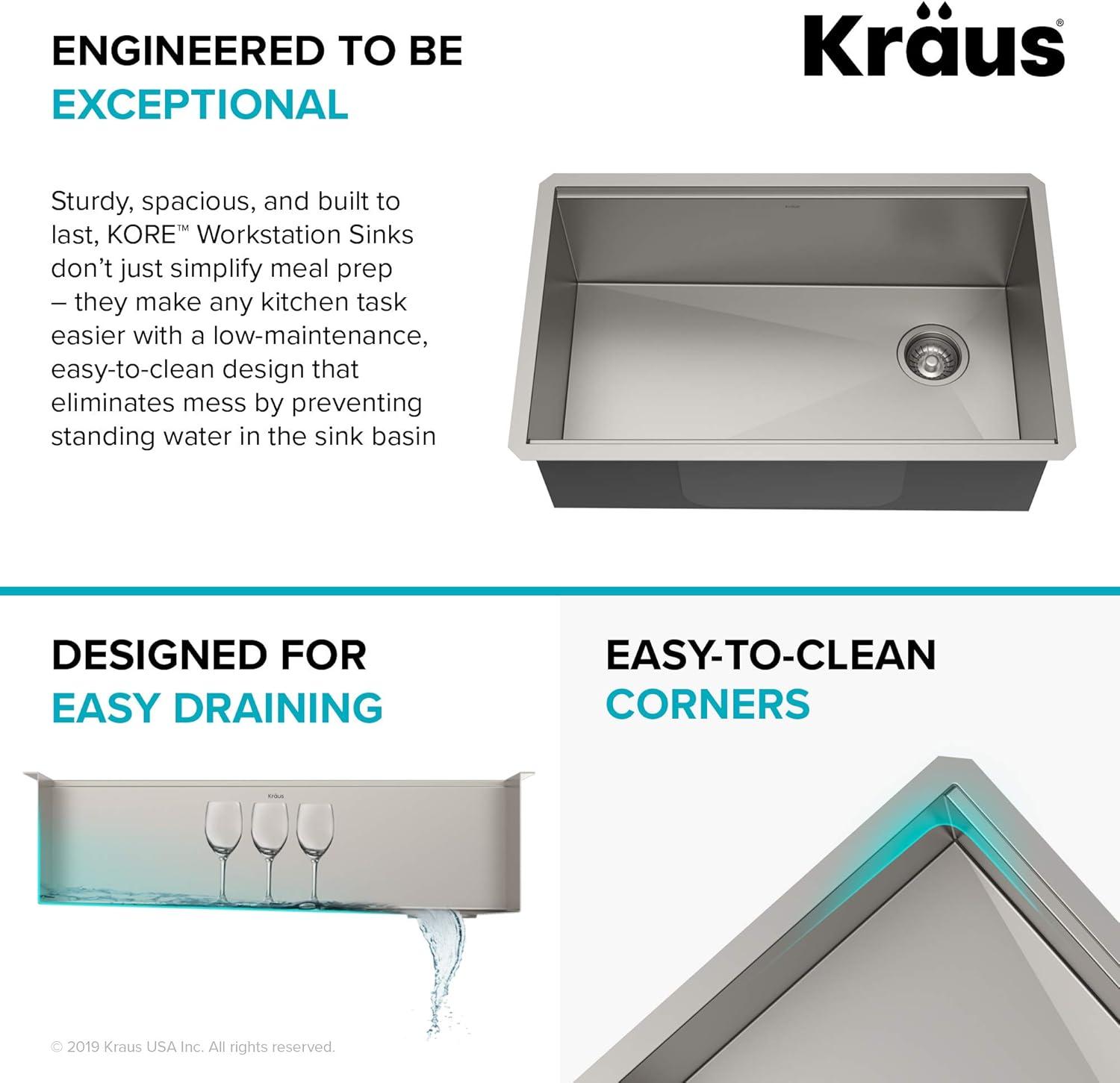 Kore 30" L x 19" W Drop-in Kitchen Sink with Garbage Disposal