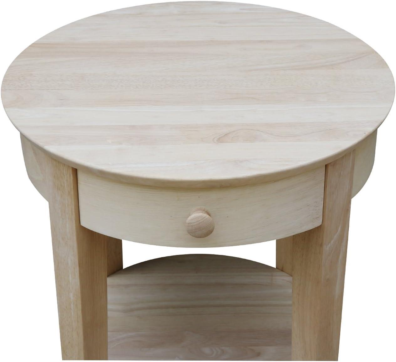 Solid Wood Top End Table with Storage