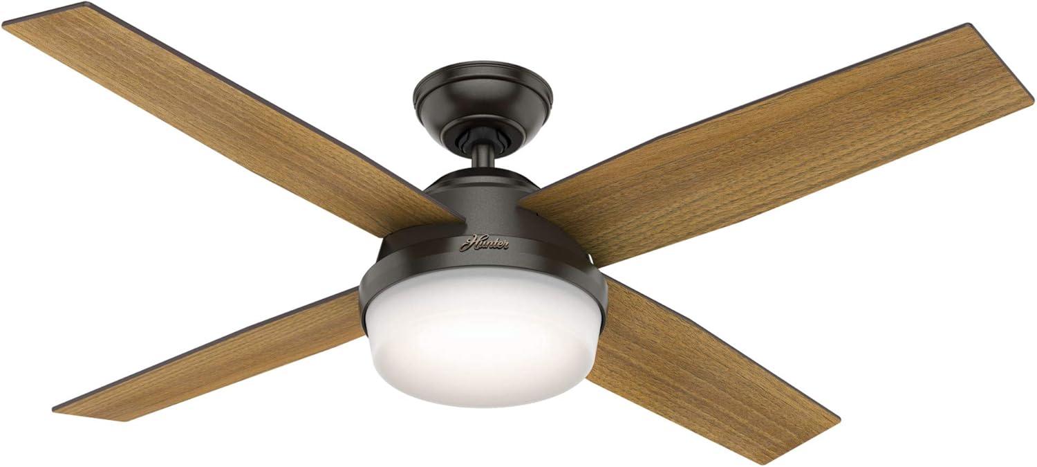 Dempsey 52" 4 - Blade Contemporary Indoor Ceiling Fan with Lights and Remote