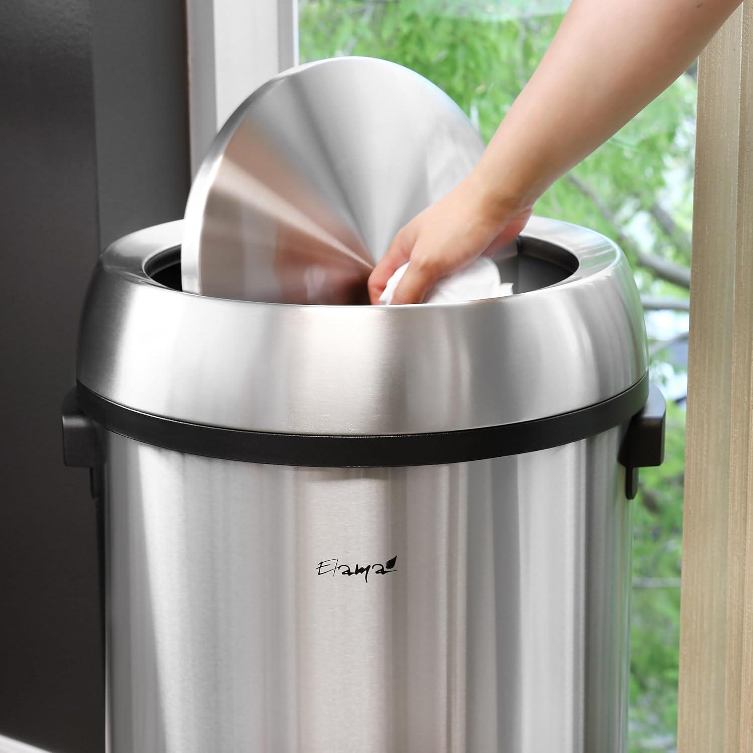 Steel Swing Lid Trash Can - 17 Gallons