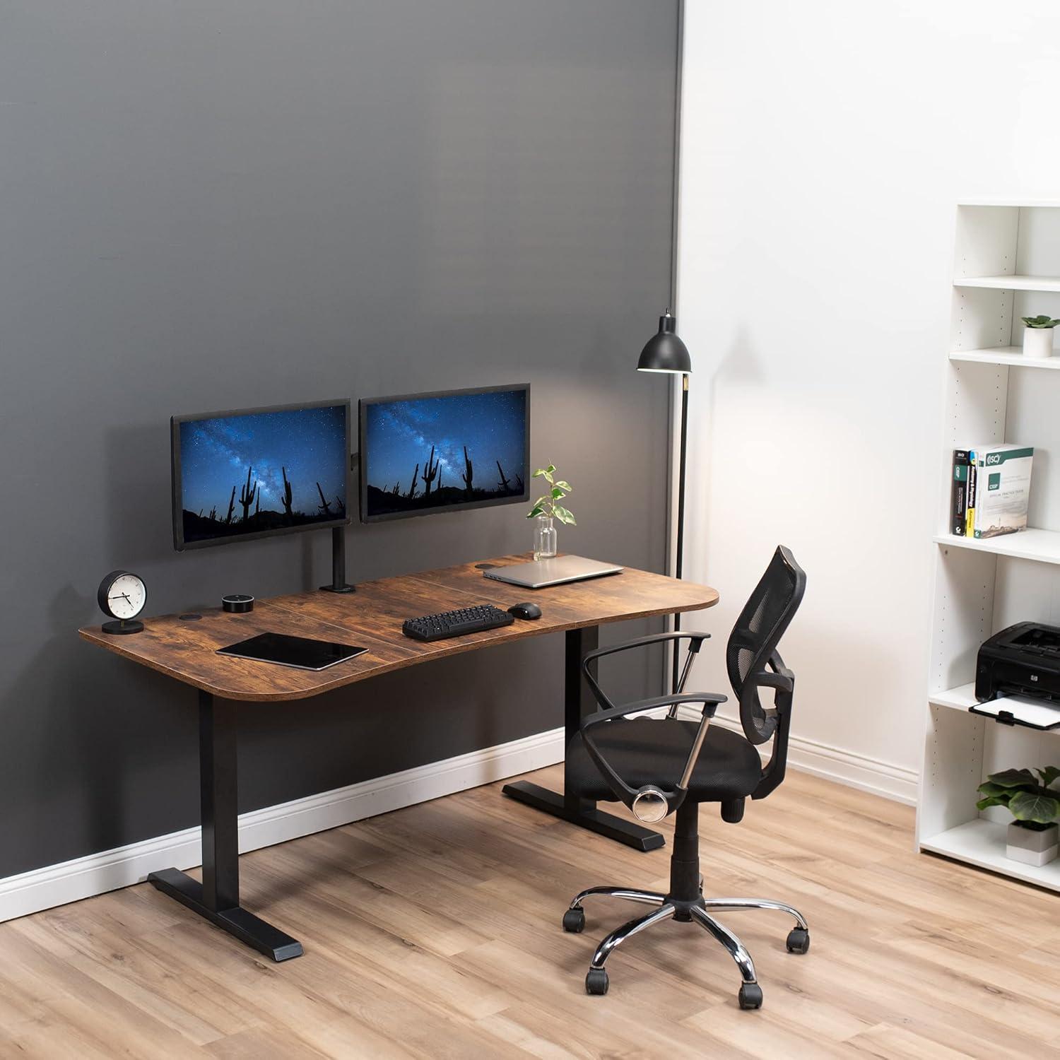 Rustic Vintage Brown 63'' Adjustable Desk Top Surface