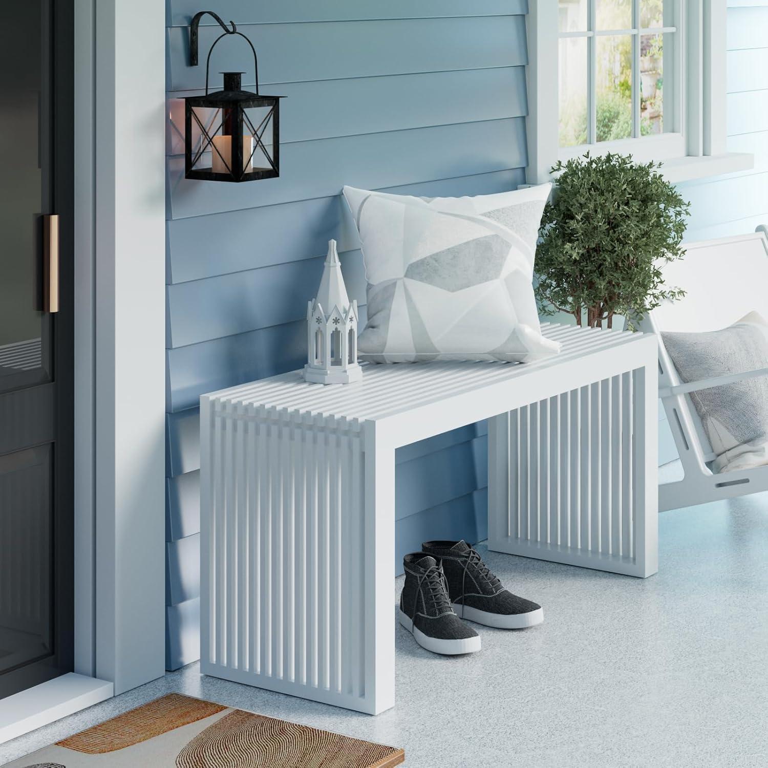 Bamboo Dining Bench, 35 inch Farmhouse Decor Indoor Kitchen Table Bench, Entryway Shoe Rack Bench, Outdoor Bench, Solid Bamboo Benches for Living Room, Hallway, Bedroom, Bathroom