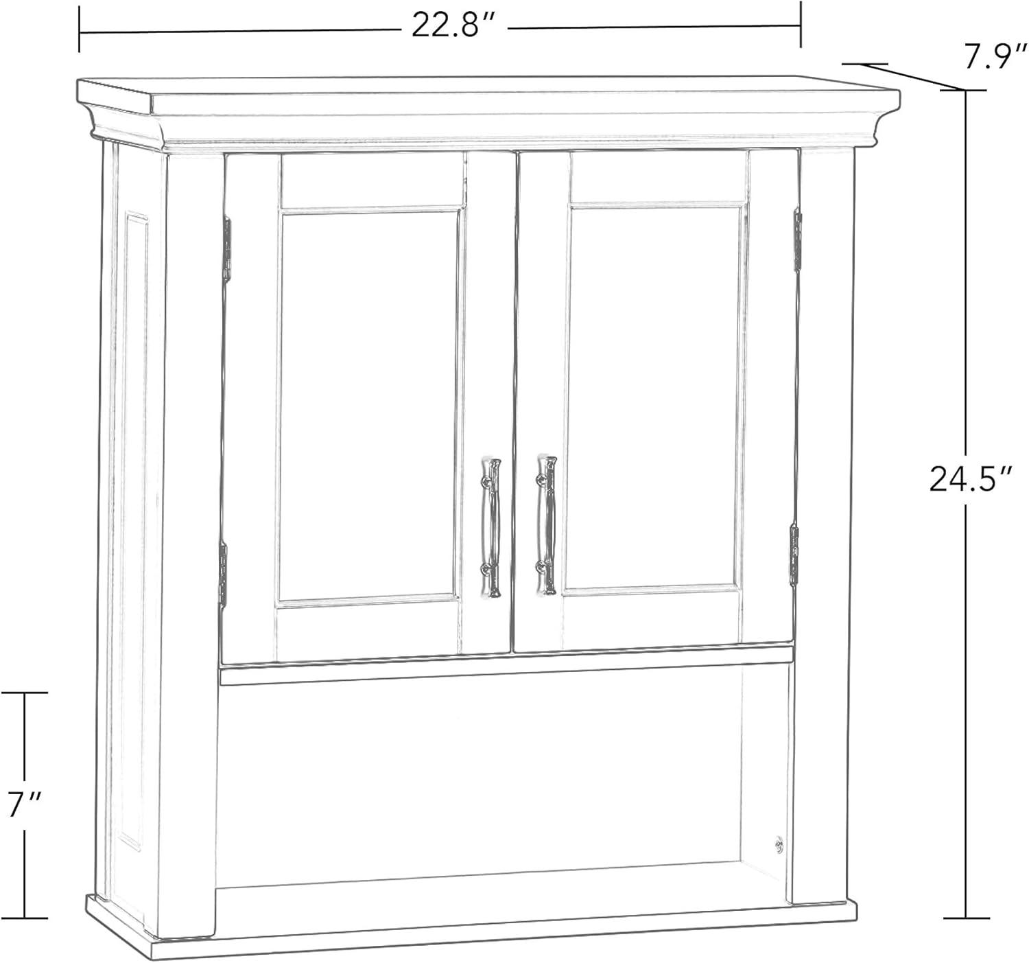 RiverRidge Somerset Two-Door Bathroom and Laundry Wall Mount Storage Medicine Cabinet with Open and Adjustable Shelf - Gray