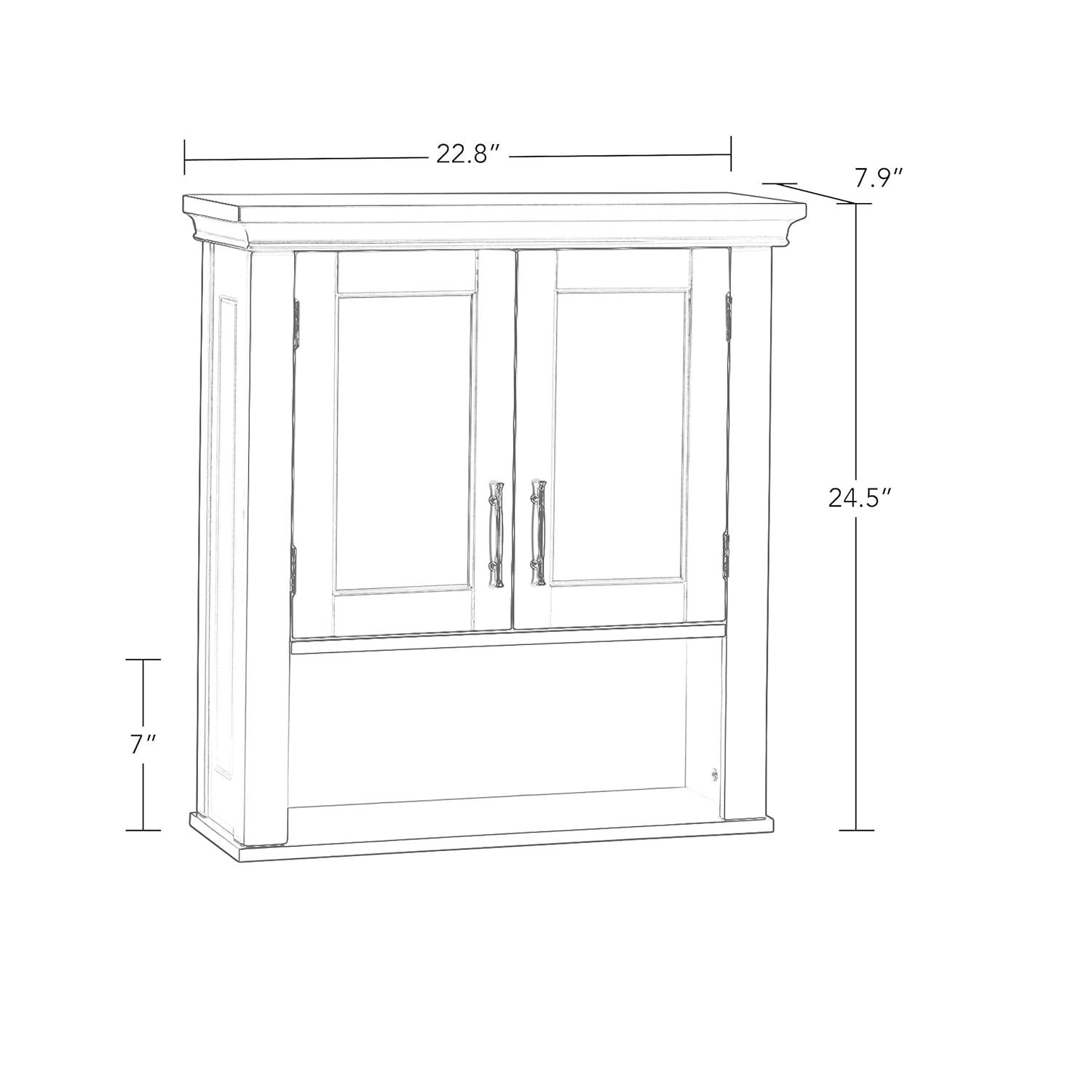 RiverRidge Home RiverRidge Somerset Two-Door Bathroom and Laundry Wall Mount Storage Medicine Cabinet with Open and Adjustable Shelf