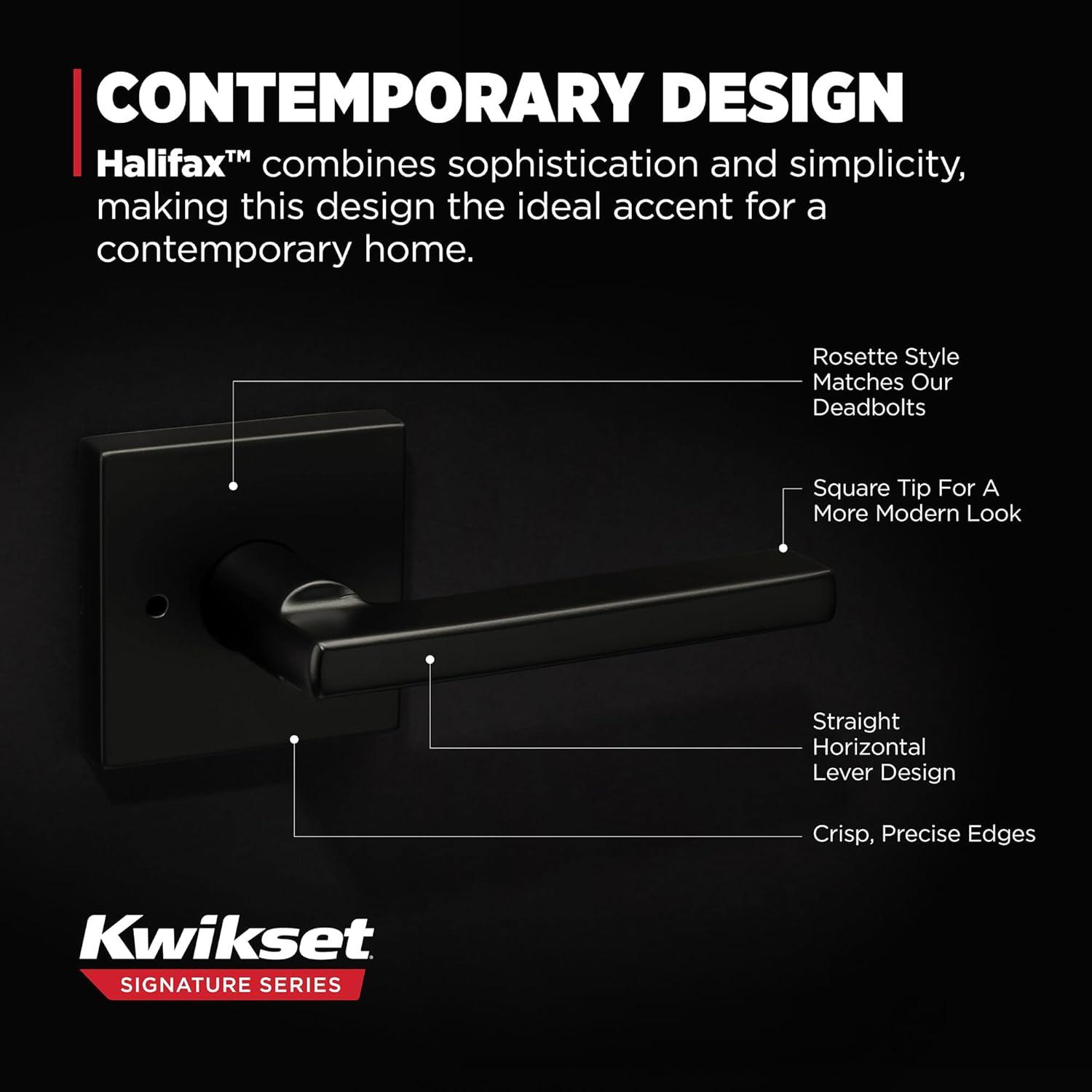 Matte Black Metal Privacy Door Lever Handle