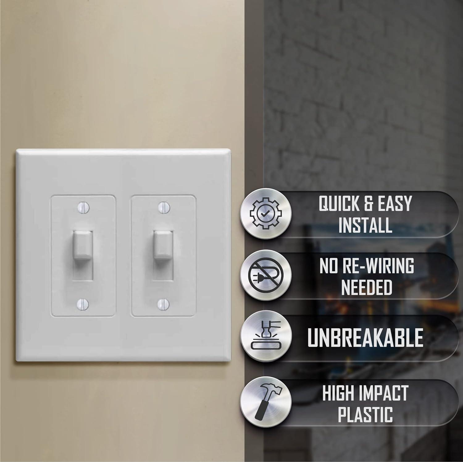 Revive White Smooth 2-Gang Wall Plate Cover