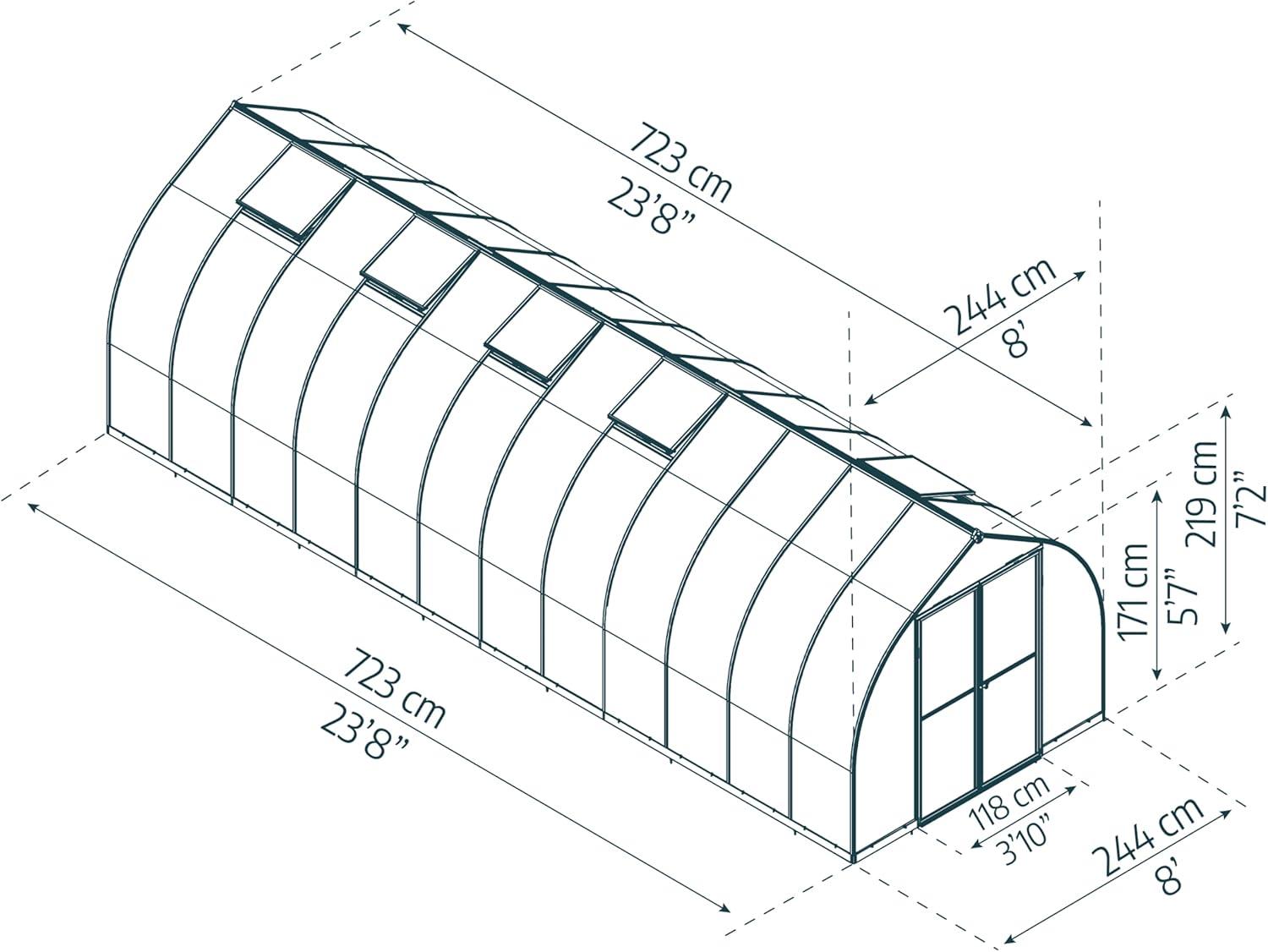 Canopia Palram - Canopia Bella 8' x 12' Greenhouse - Silver