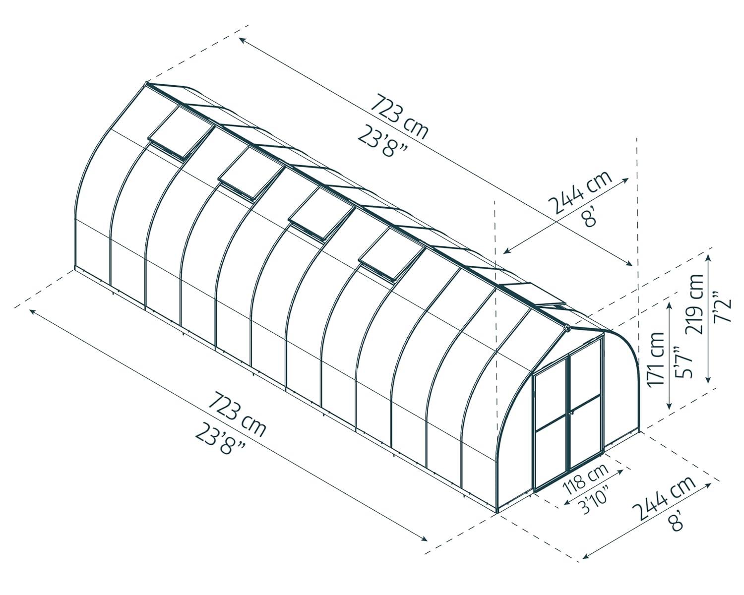 Canopia Palram - Canopia Bella 8' x 12' Greenhouse - Silver