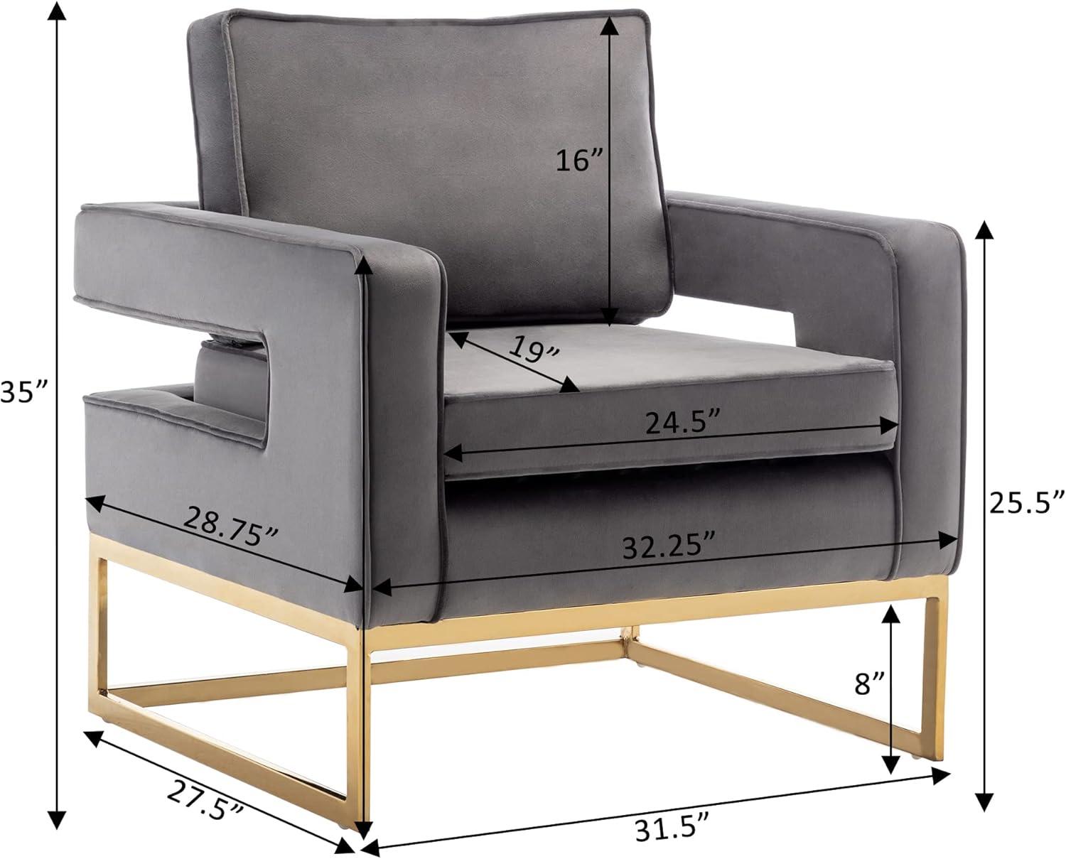 35 x 28.75 x 32.25 in. Take A Seat Carrie Accent Chair with Gold Frame