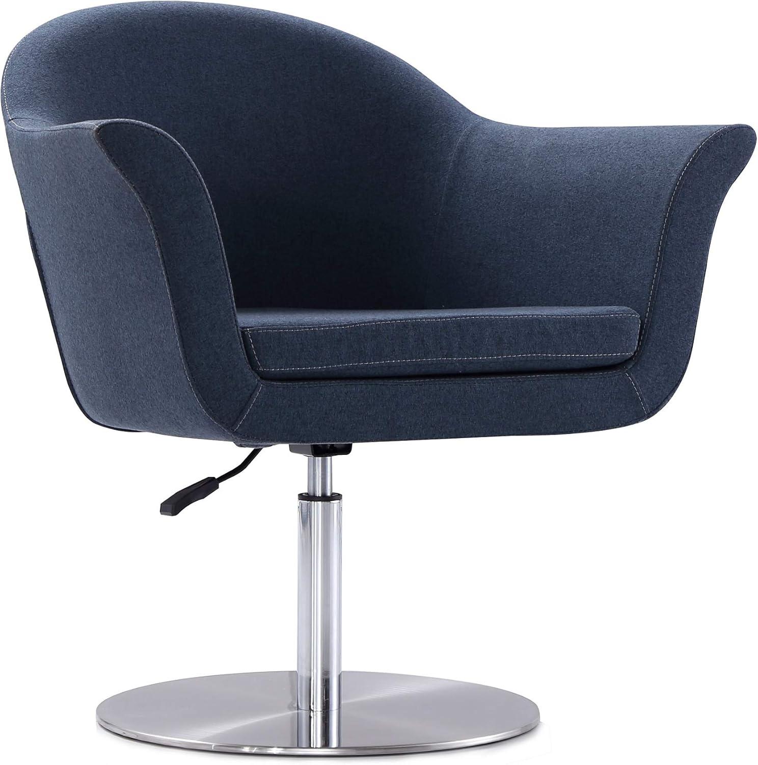 Manhattan Comfort Voyager Fabric Height Adjustable Accent Chair in Smokey Blue