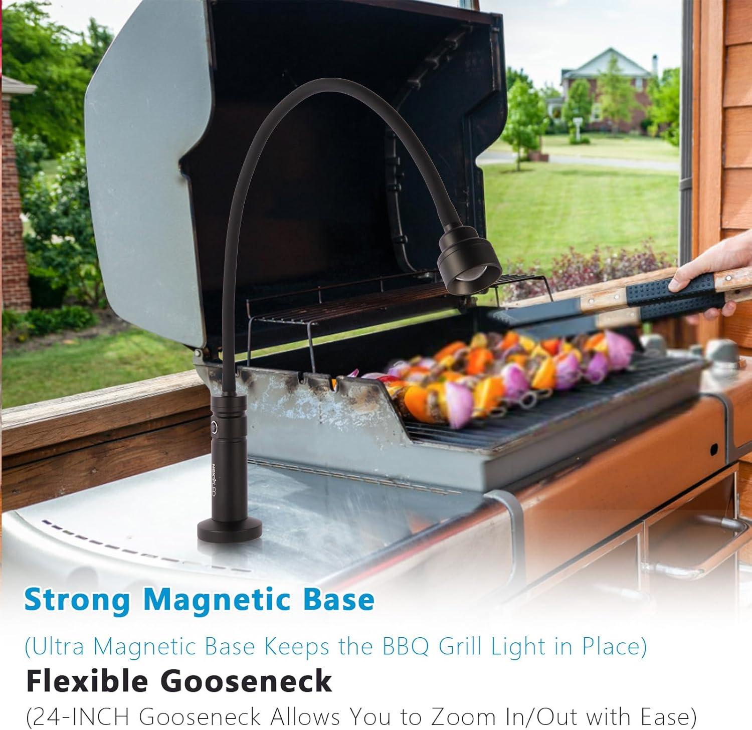 NextLED Black Flexible Gooseneck Magnetic Grill Light