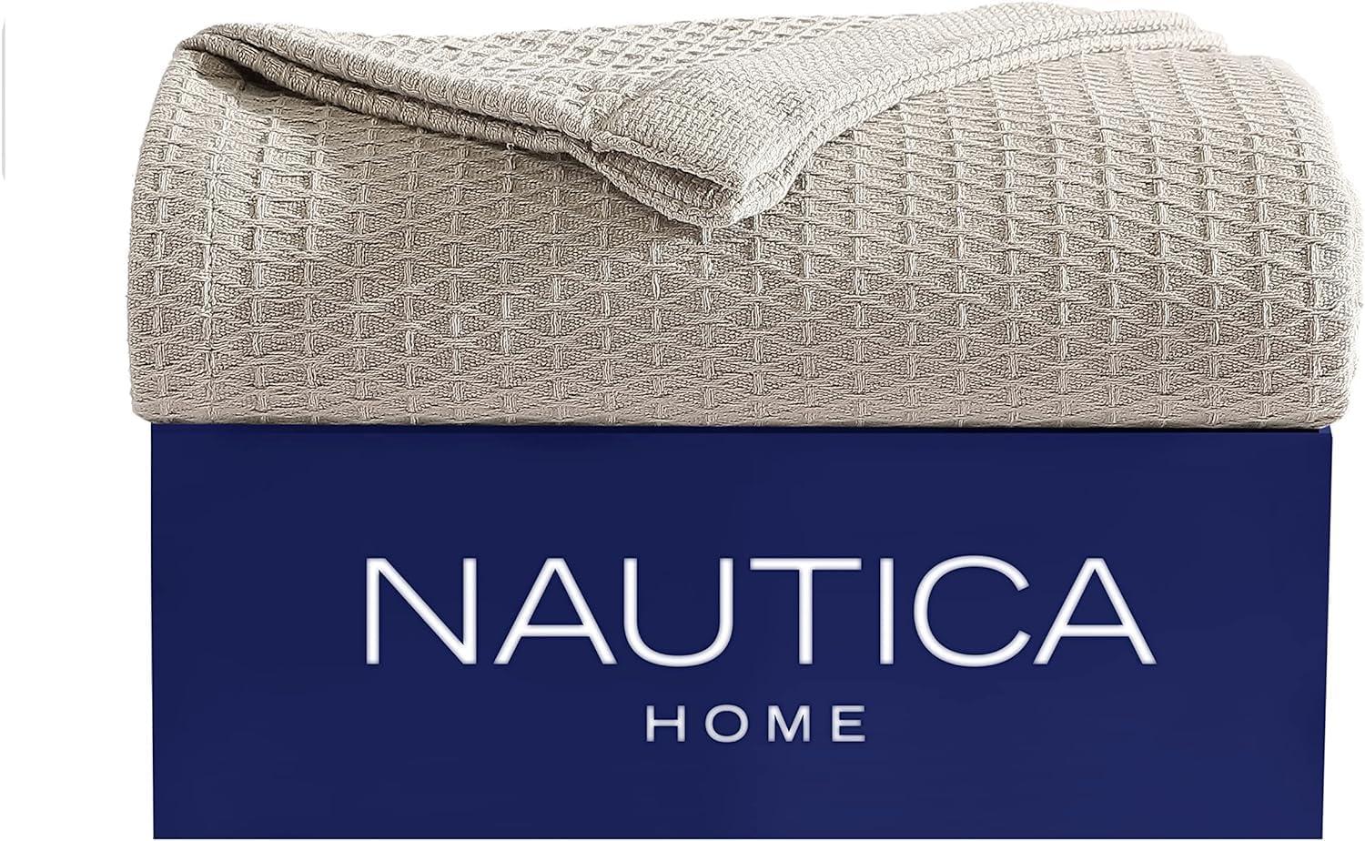 Nautica Nautica Baird Solid Cotton Reversible Blanket