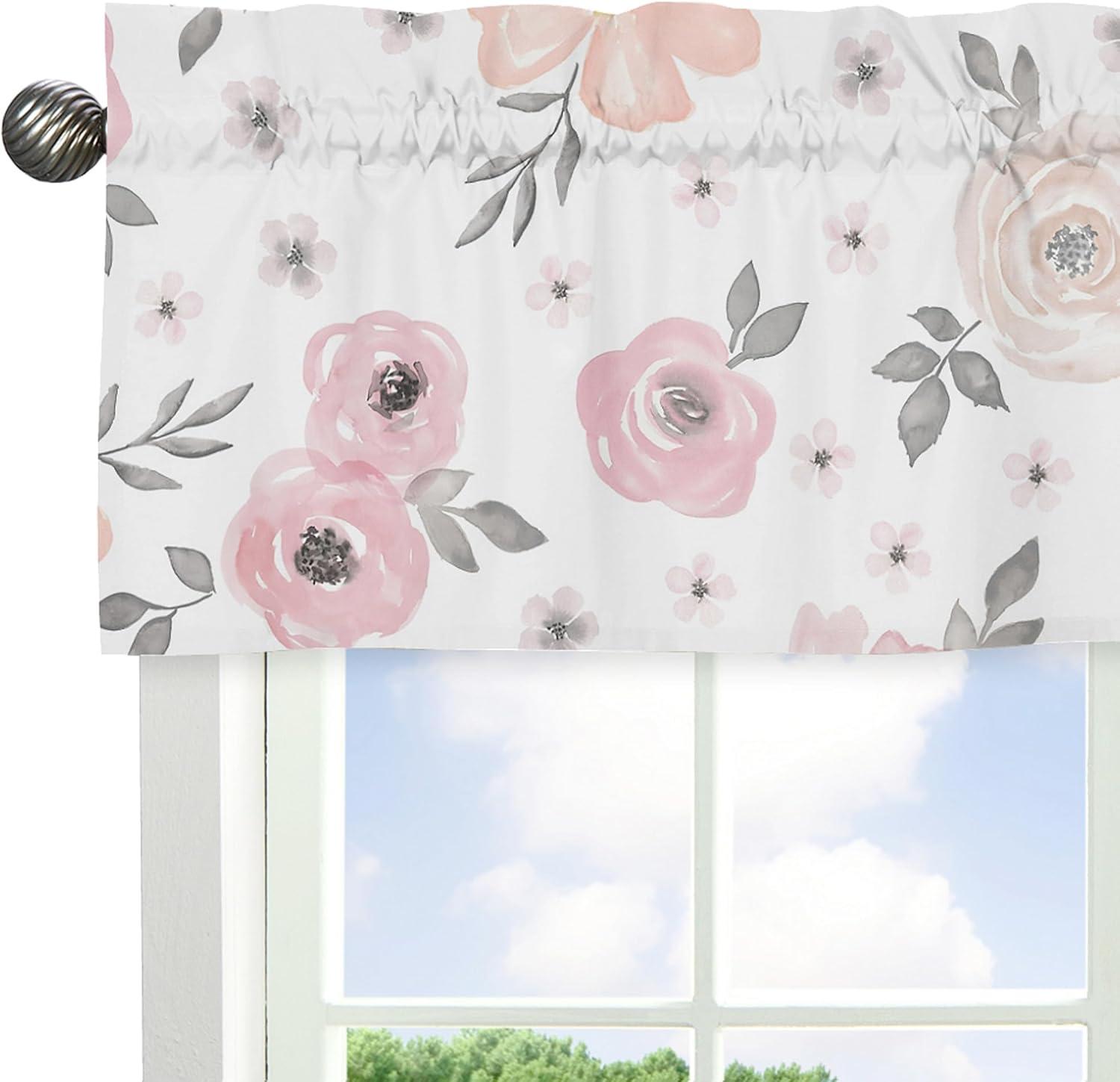 Floral Tailored 54'' Window Valance