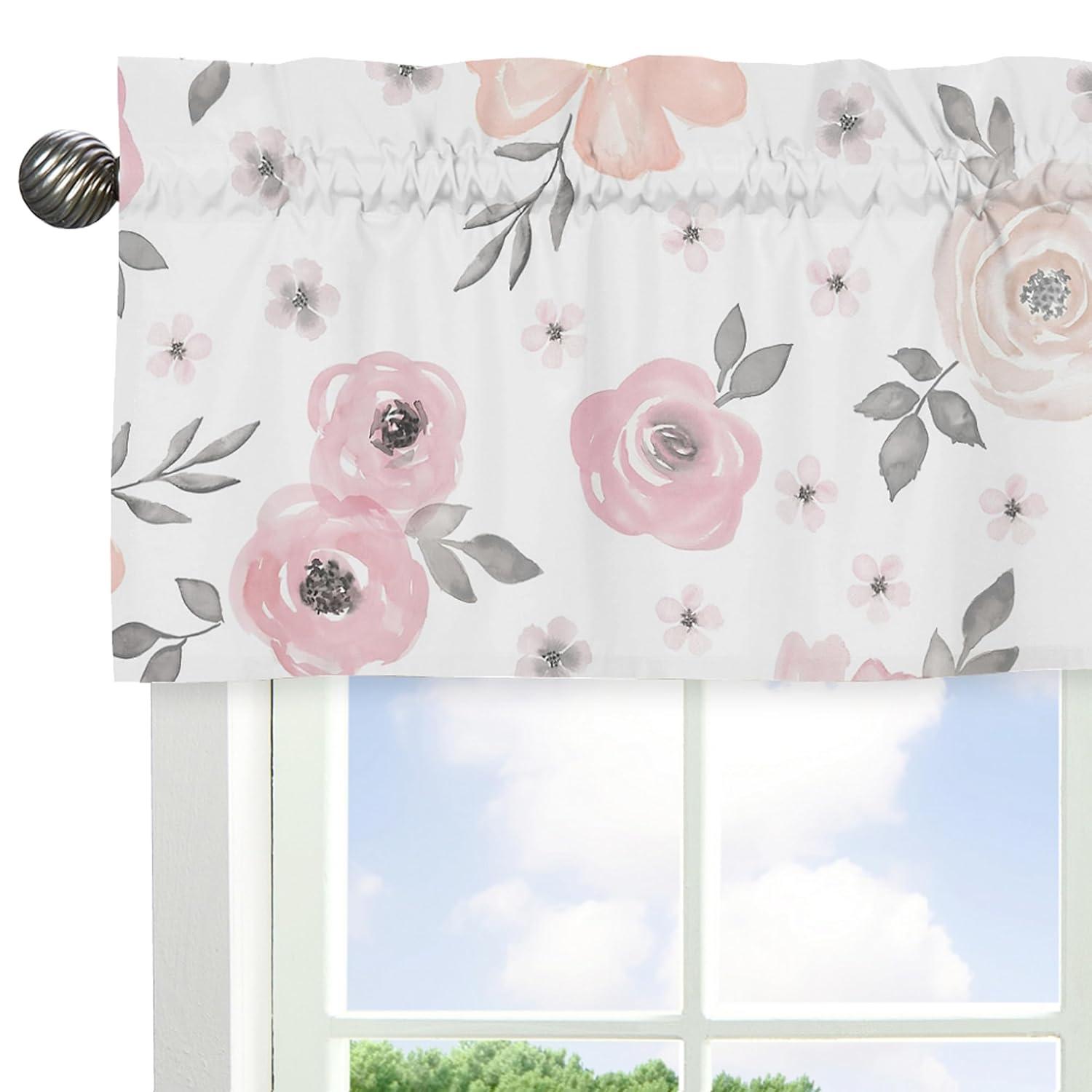 Floral Tailored 54'' Window Valance
