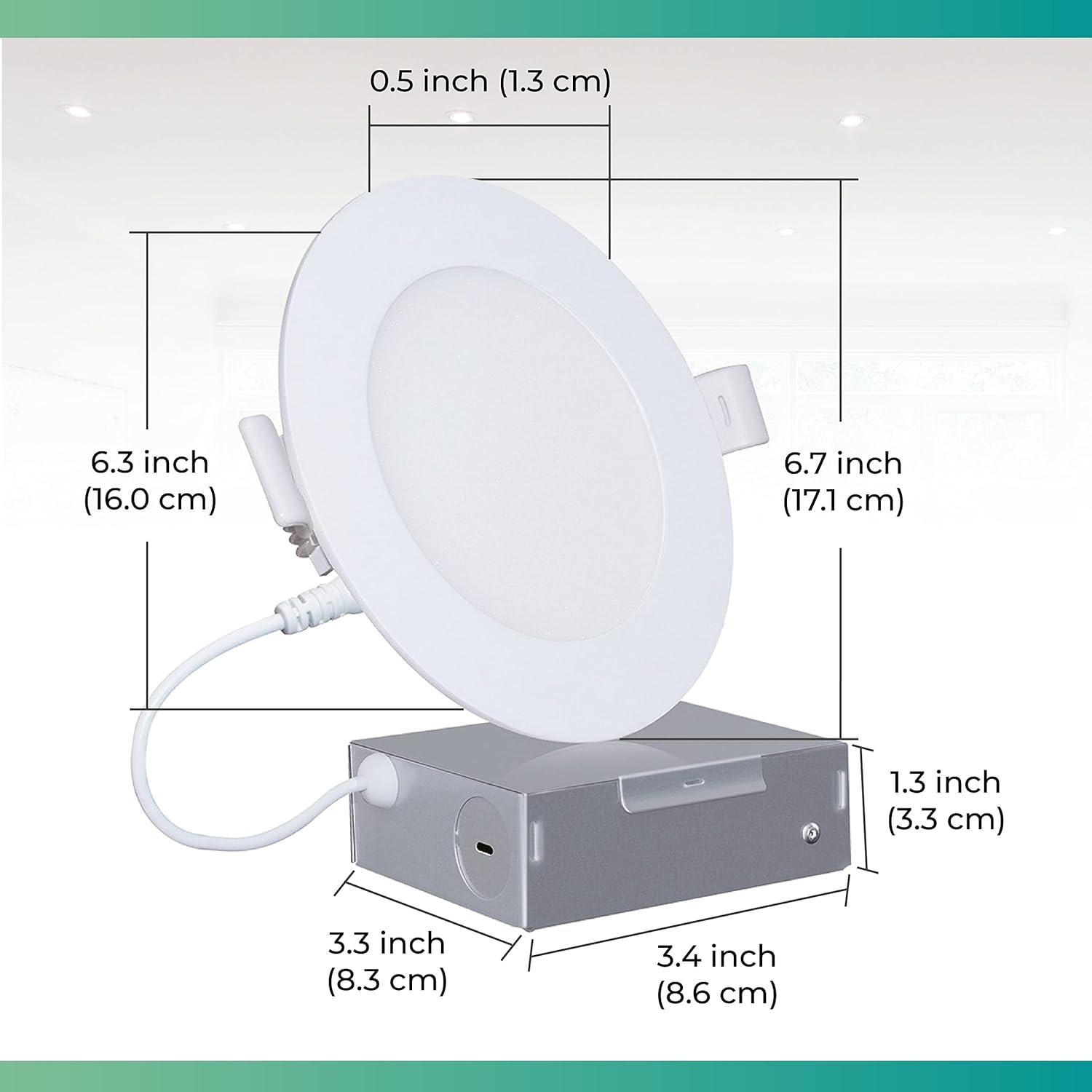 Infibrite Ultra-Thin 6" LED Recessed Ceiling Light, 5CCT, Wet Rated