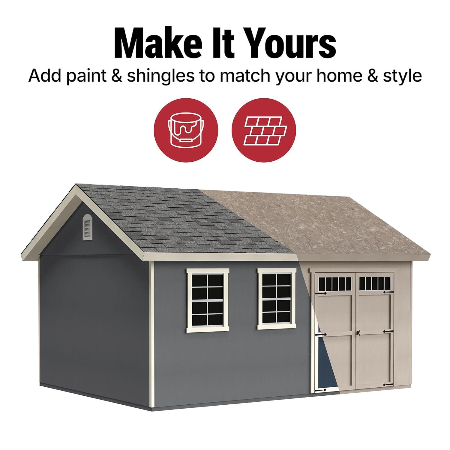 Handy Home Products Beachwood 8 ft. x 12 ft. Wood Storage Shed