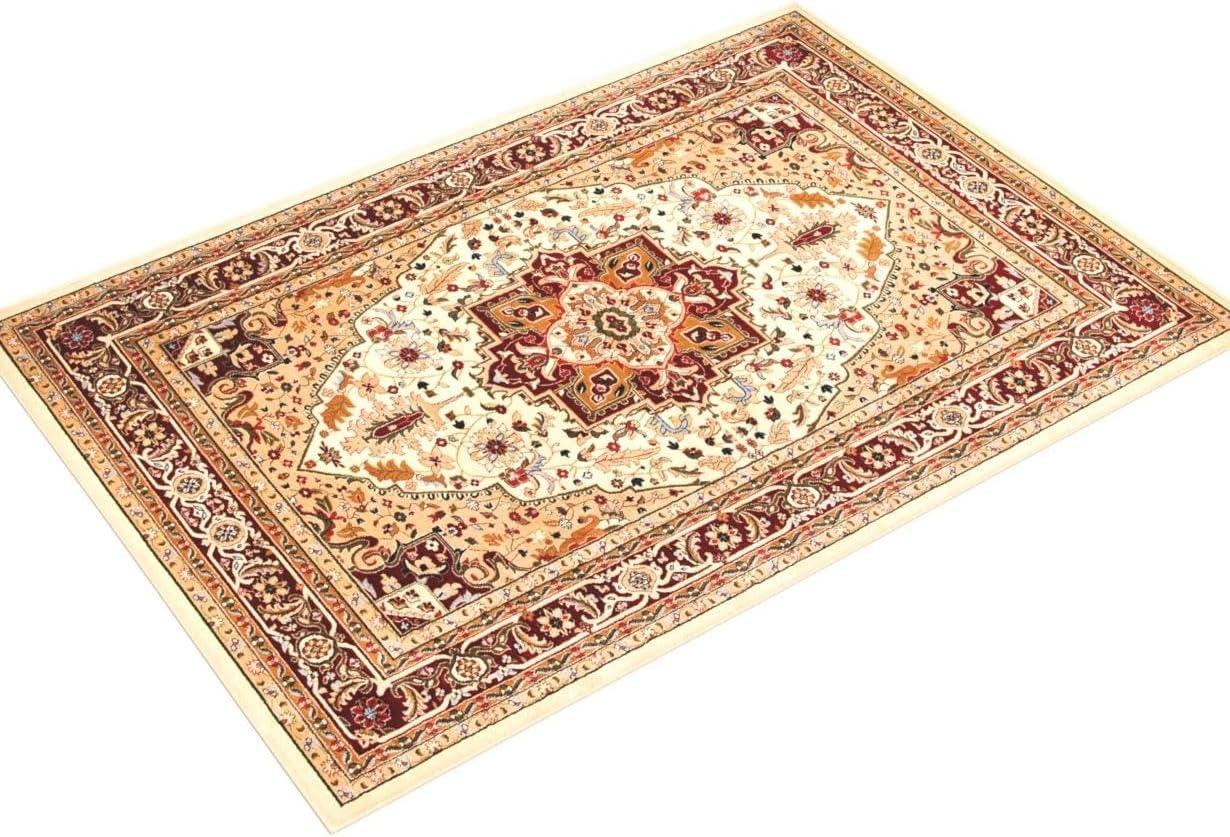 SAFAVIEH Lyndhurst Miranda Traditional Bordered Area Rug, Ivory/Red, 10' x 14'