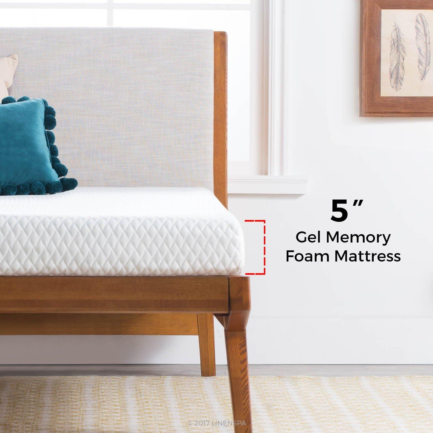 Queen 5" Gel Memory Foam Water-Resistant Adjustable Mattress