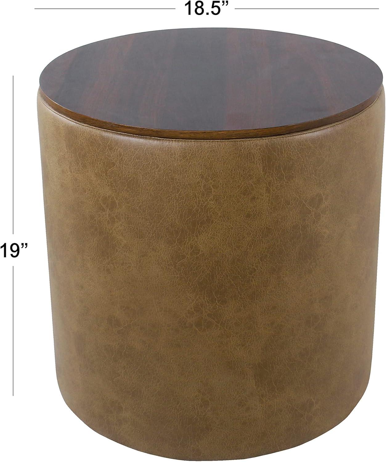 Aluino Faux Leather Ottoman