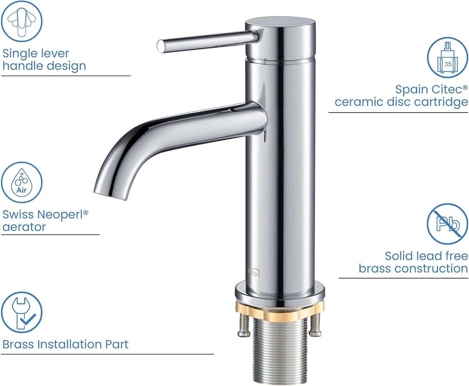 Circular Single-Hole Single-handle Bathroom Faucet