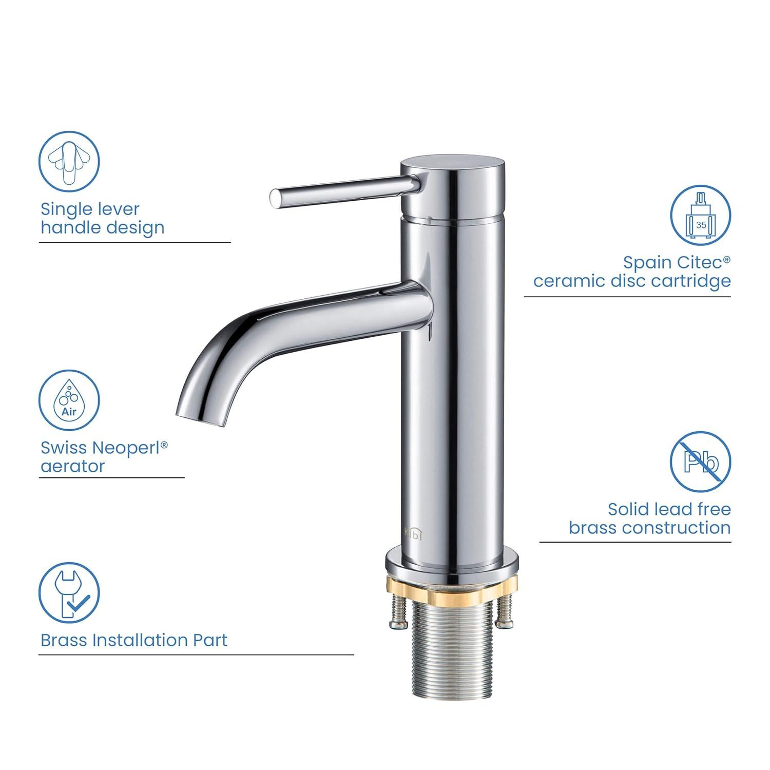 Circular Single-Hole Single-handle Bathroom Faucet