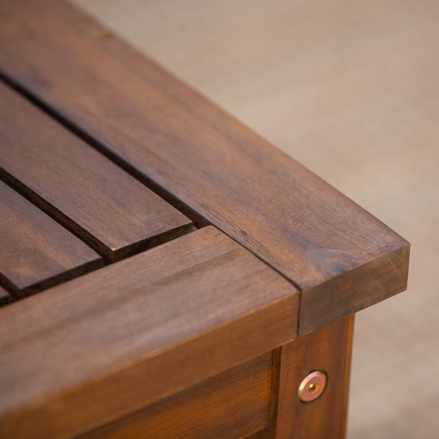 Acacia Wood Patio Bench in Dark Brown