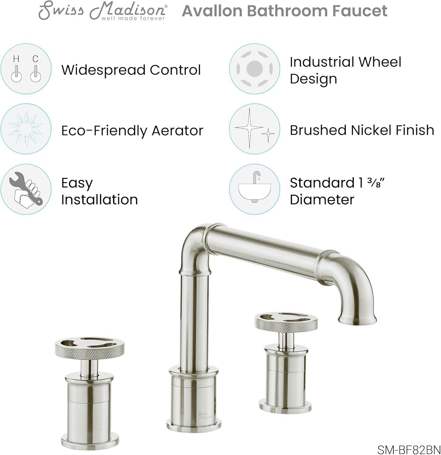 Avallon 8 in. Widespread, 2-Handle Wheel, Bathroom Faucet