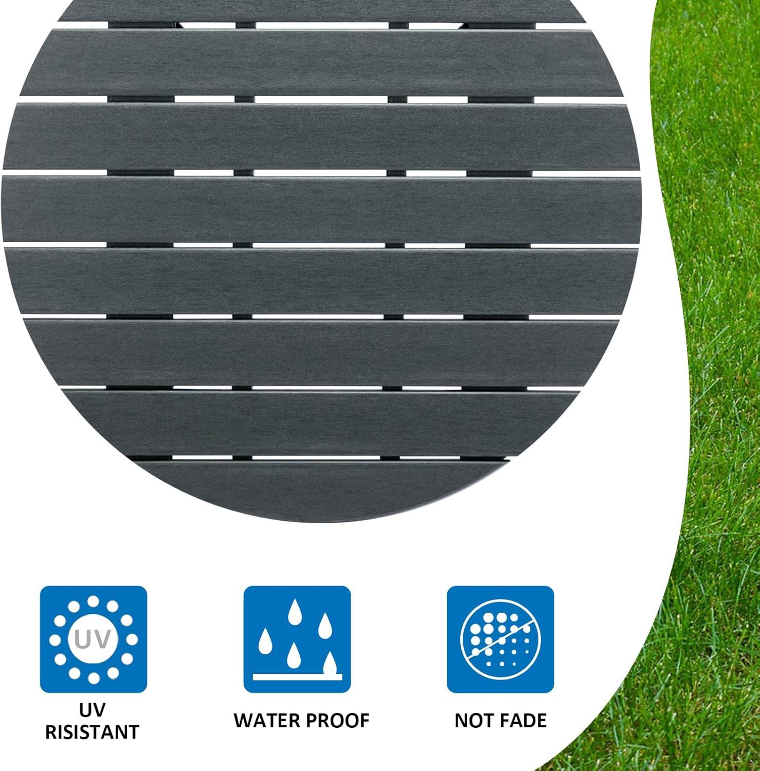 White Round Plastic Outdoor Adirondack Side Table