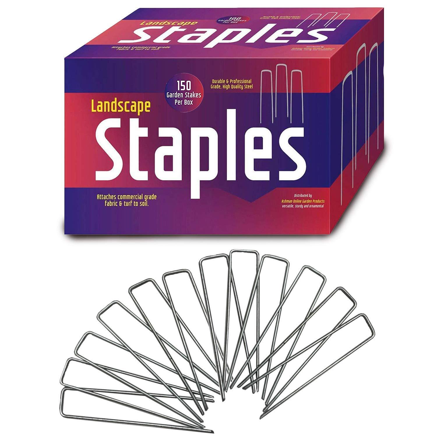 Galvanized Steel Landscape Staples for Garden and Fence, 50-Pack