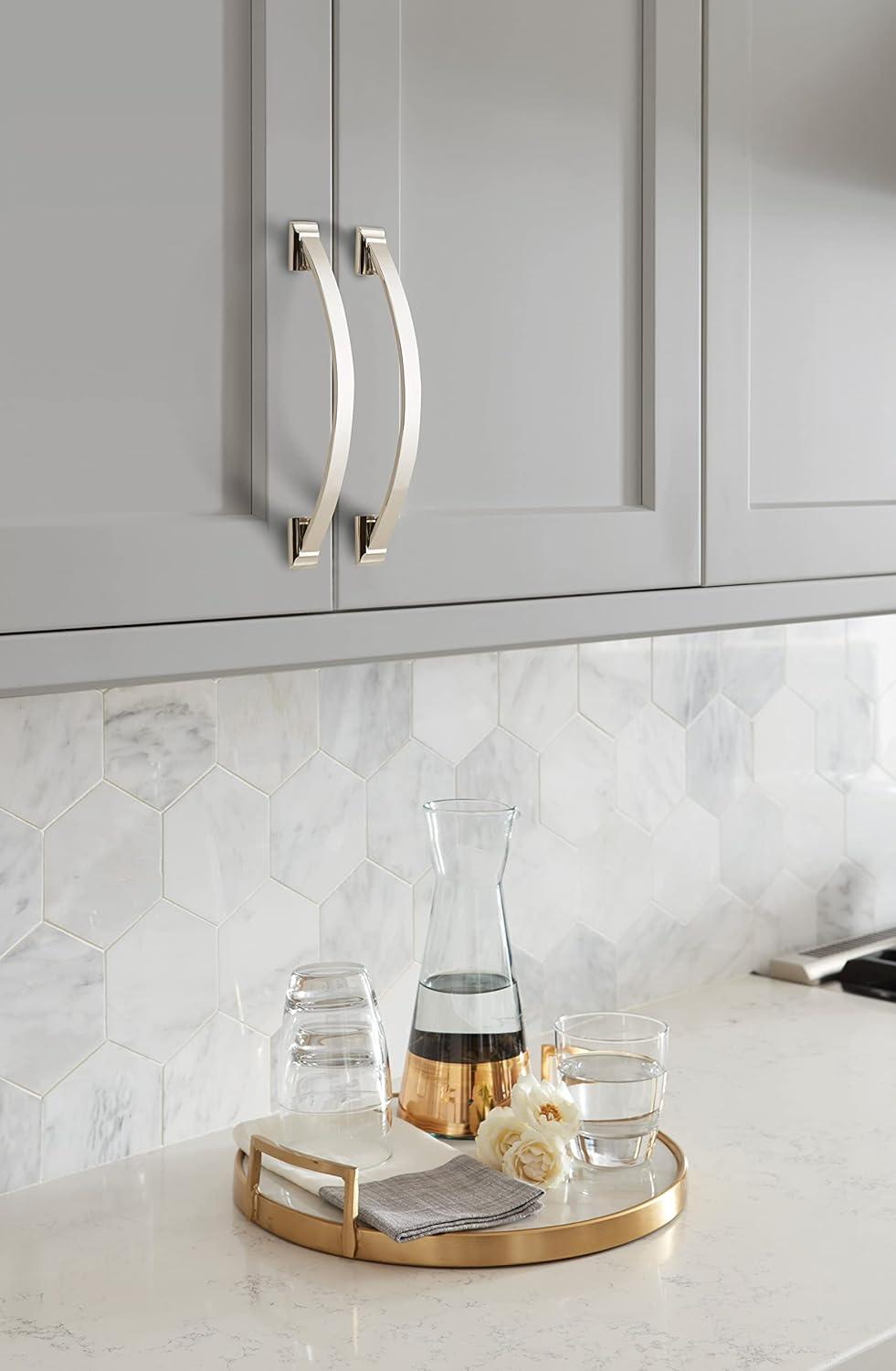 Amerock Candler 6-5/16 inch (160mm) Center-to-Center Polished Nickel Cabinet Pull
