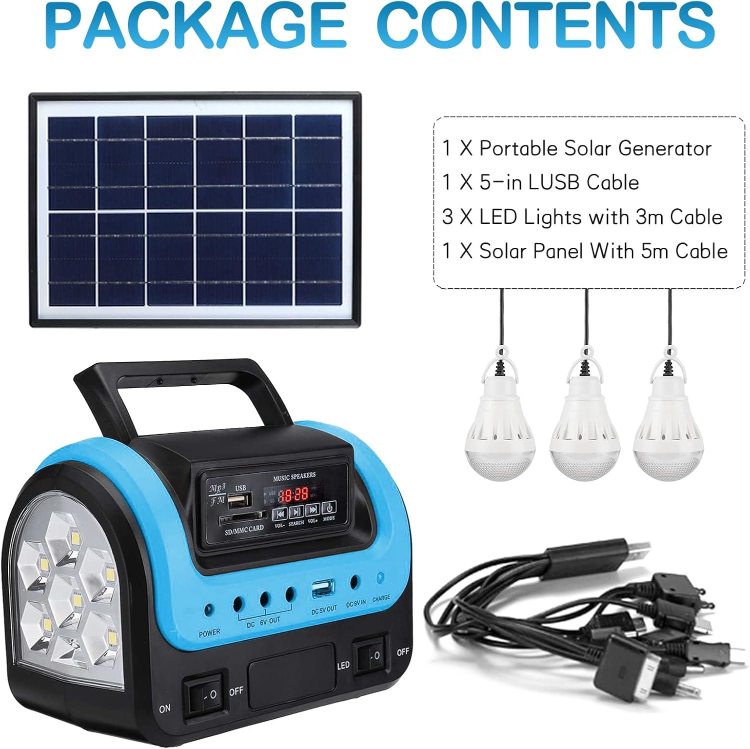 Solar Generator with Panel,Solar Power Generators Portable Power Station with Flashlight,Emergency Power Supply for Home Use Camping Hunting Emergency(Green)