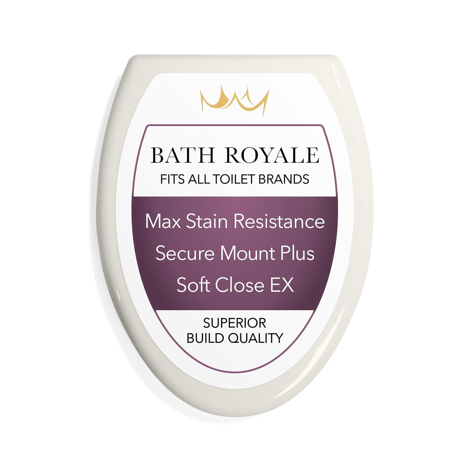 Elongated Toilet Seat BR501-01 Quiet Close, Stain-Resistant and Easy to Keep Clean, Heavy Duty, Fits All Toilet Brands, Executive Series -Biscuit/Linen