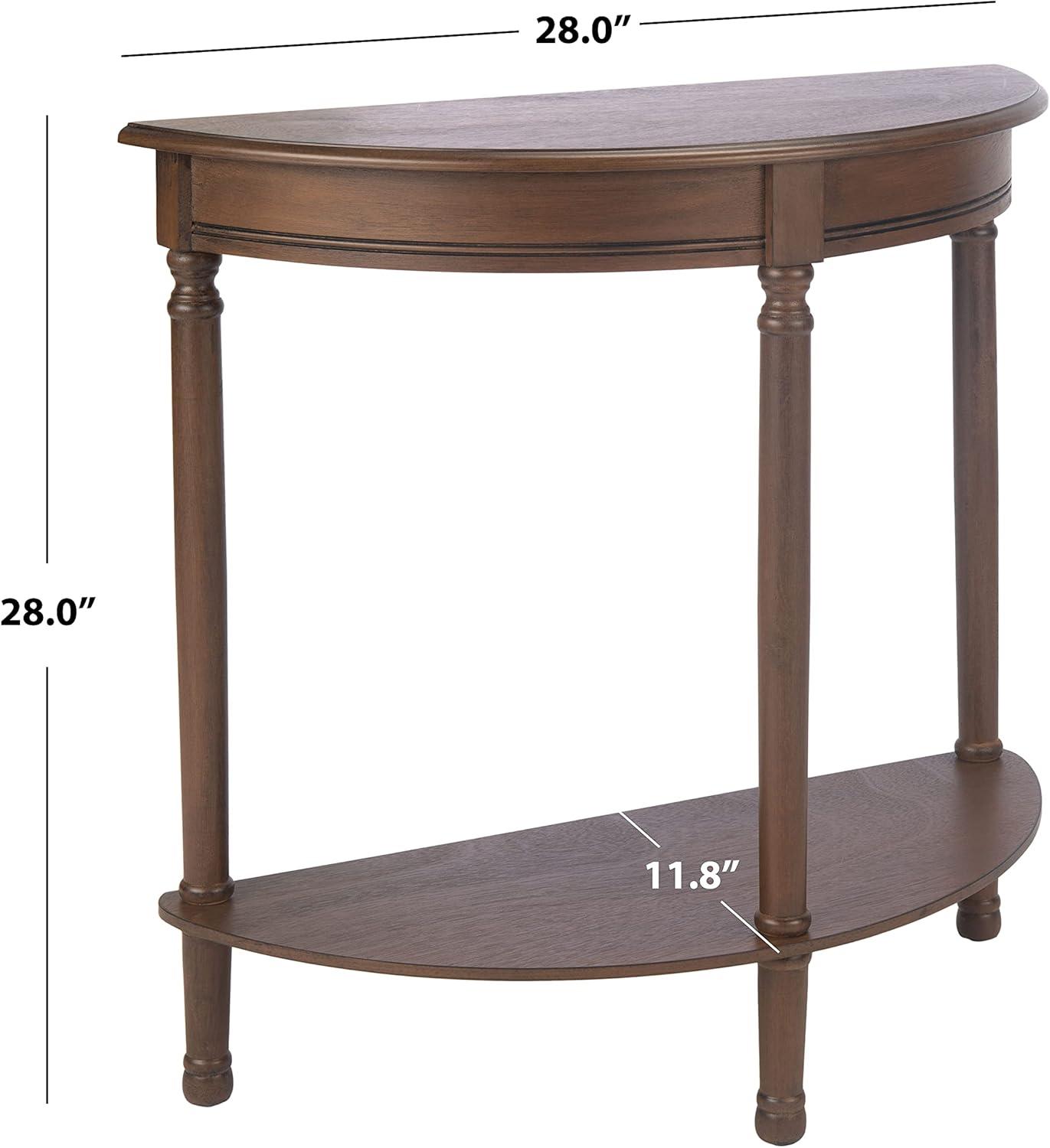 SAFAVIEH Tin.sley French Half Round Console Table, Brown (28 in. W x 11.8 in. D x 28 in. H)