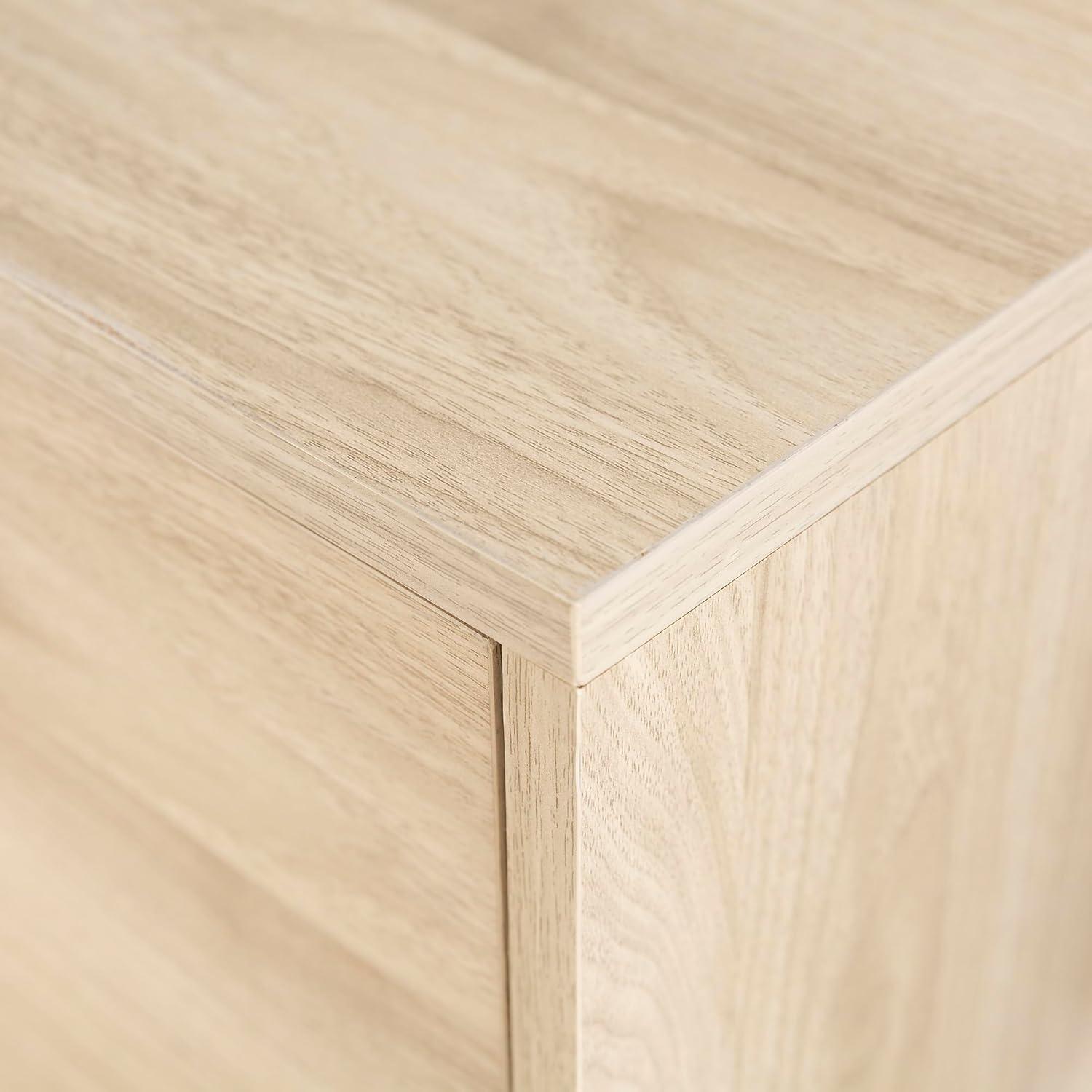 Mid-Century Modern 2-Door 70" Tv Stand For 80" Tvs With Glass Shelf - Birch